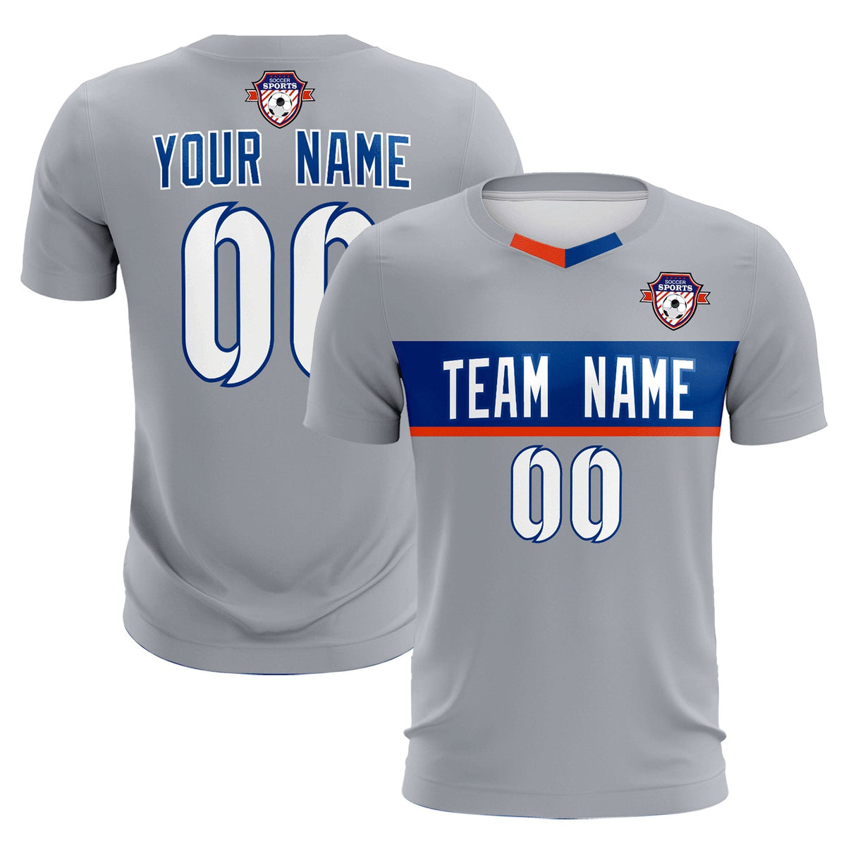 Custom Gray Classic Sports Sets Soccer Shirt Jersey