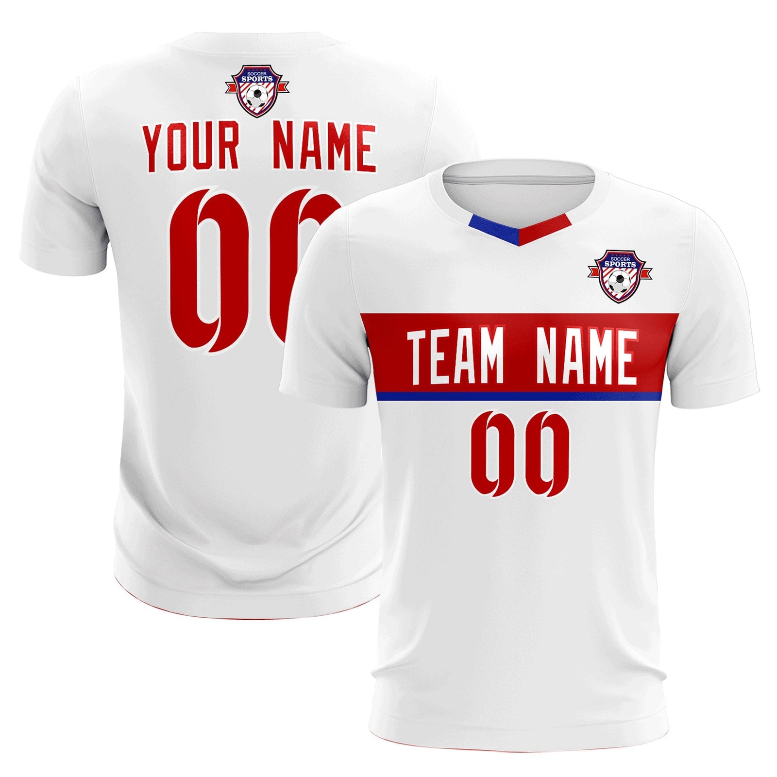 Custom White Classic Sports Sets Soccer Shirt Jersey