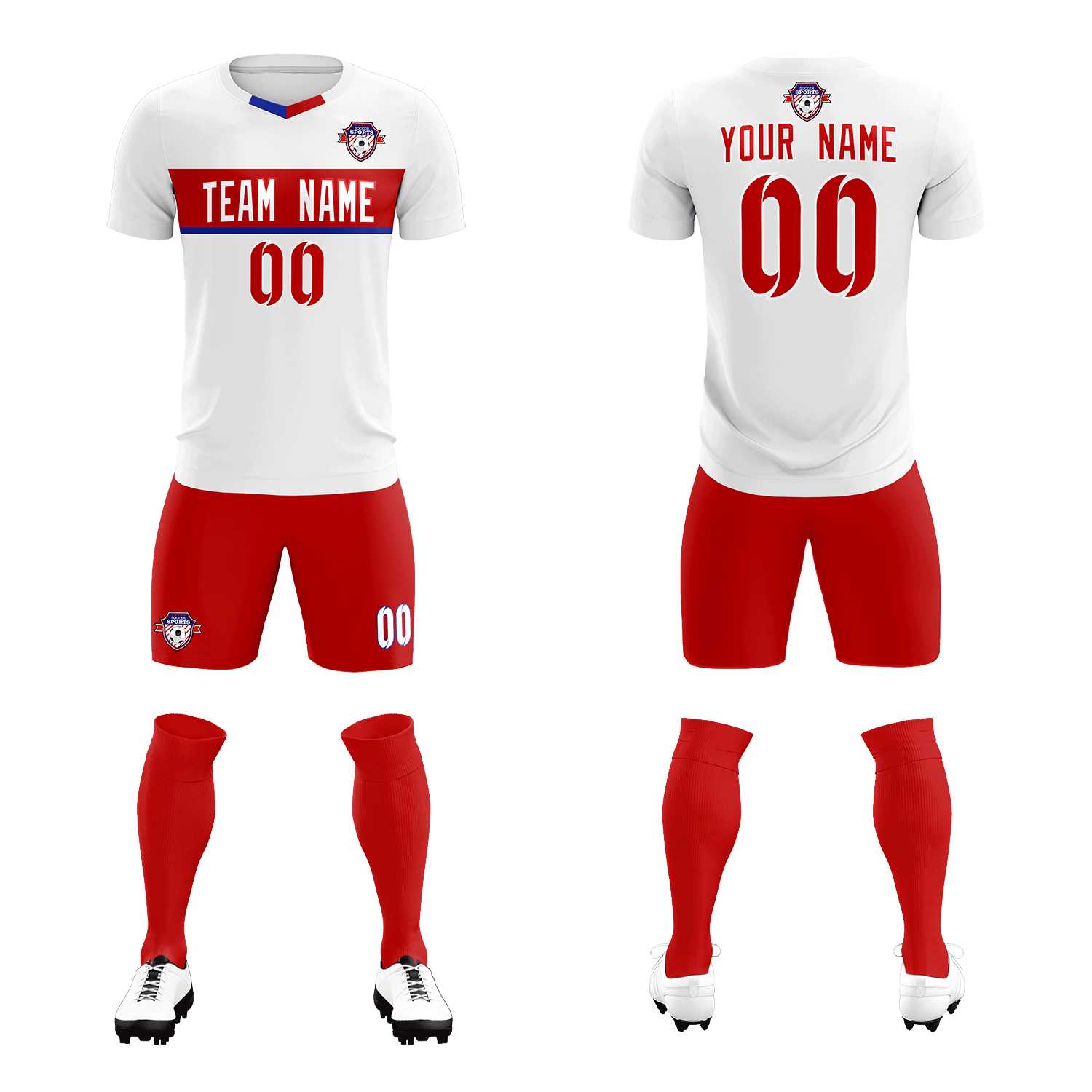 Custom White Classic Sports Sets Soccer Shirt Jersey