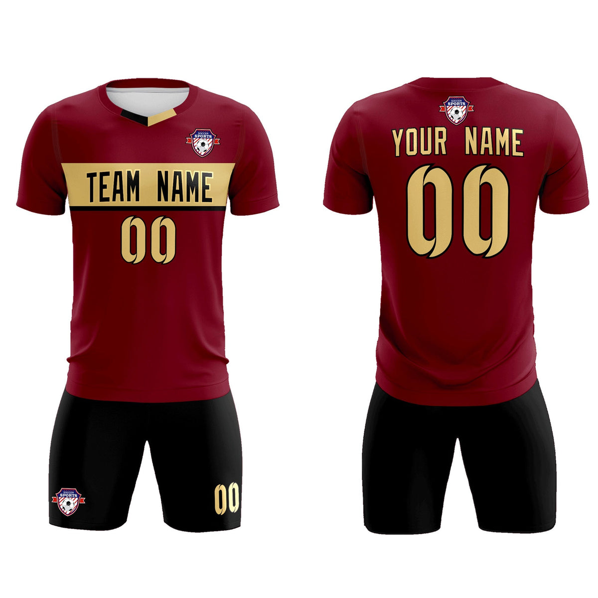 Custom Crimson Classic Sports Sets Soccer Shirt Jersey