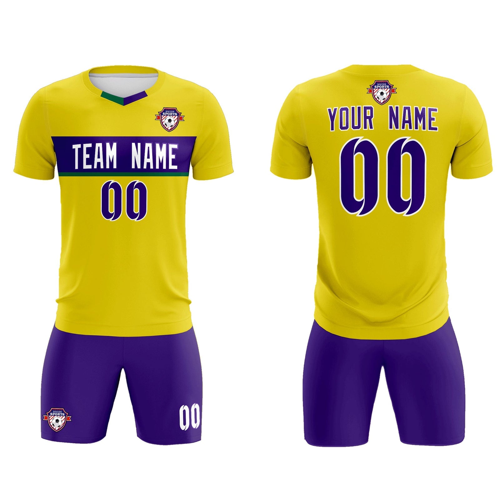Custom Gold Classic Sports Sets Soccer Shirt Jersey