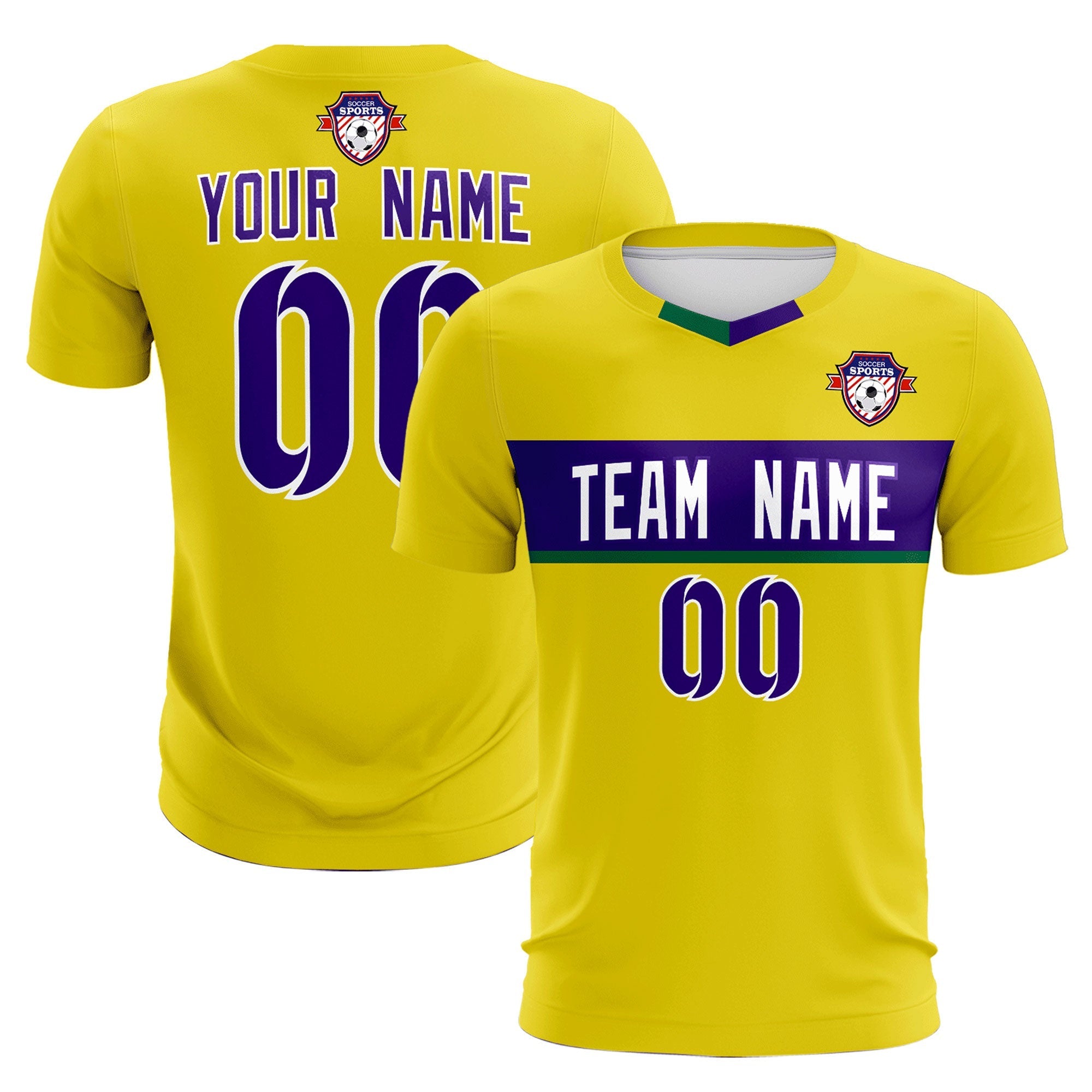 Custom Gold Classic Sports Sets Soccer Shirt Jersey