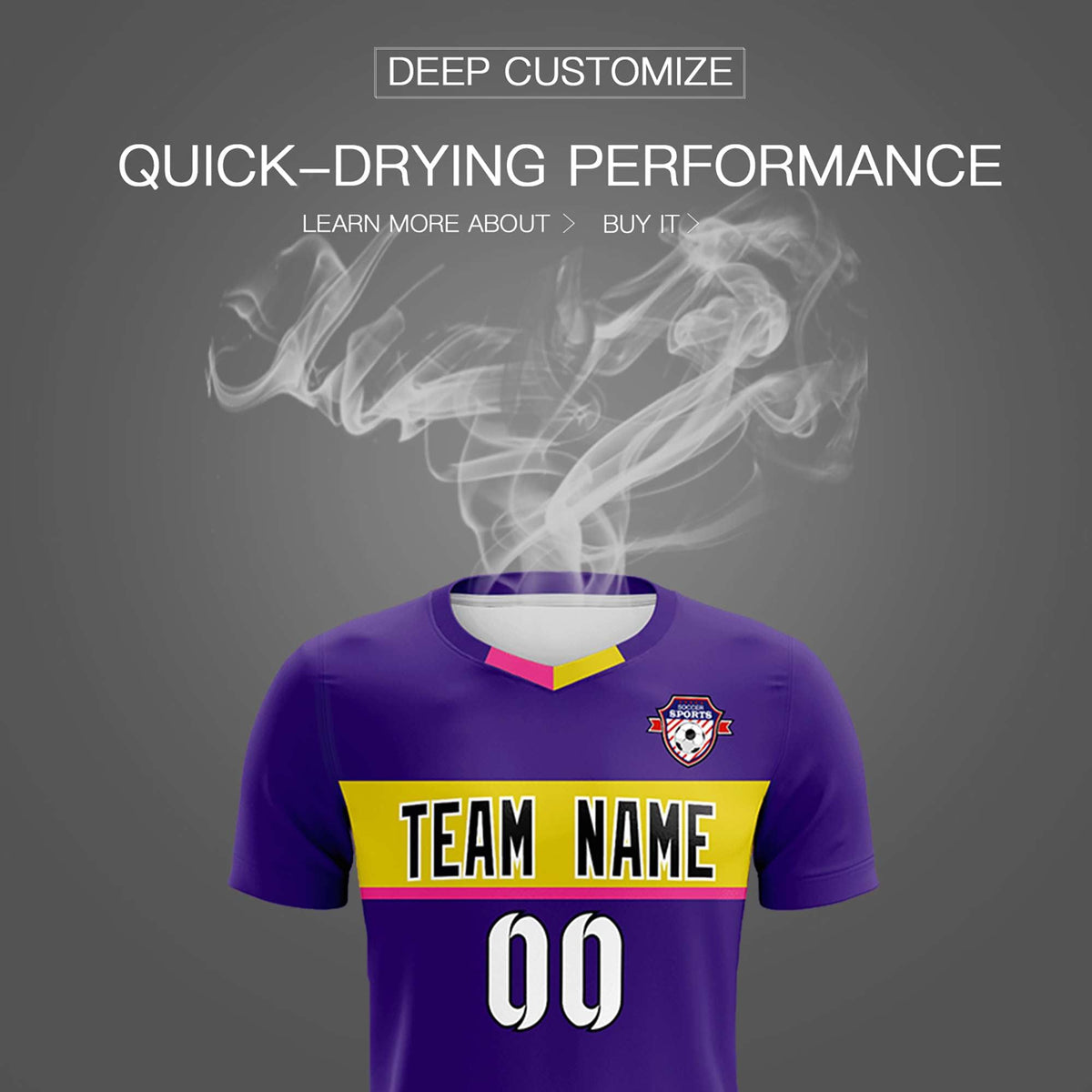 Custom Purple Classic Sports Sets Soccer Shirt Jersey