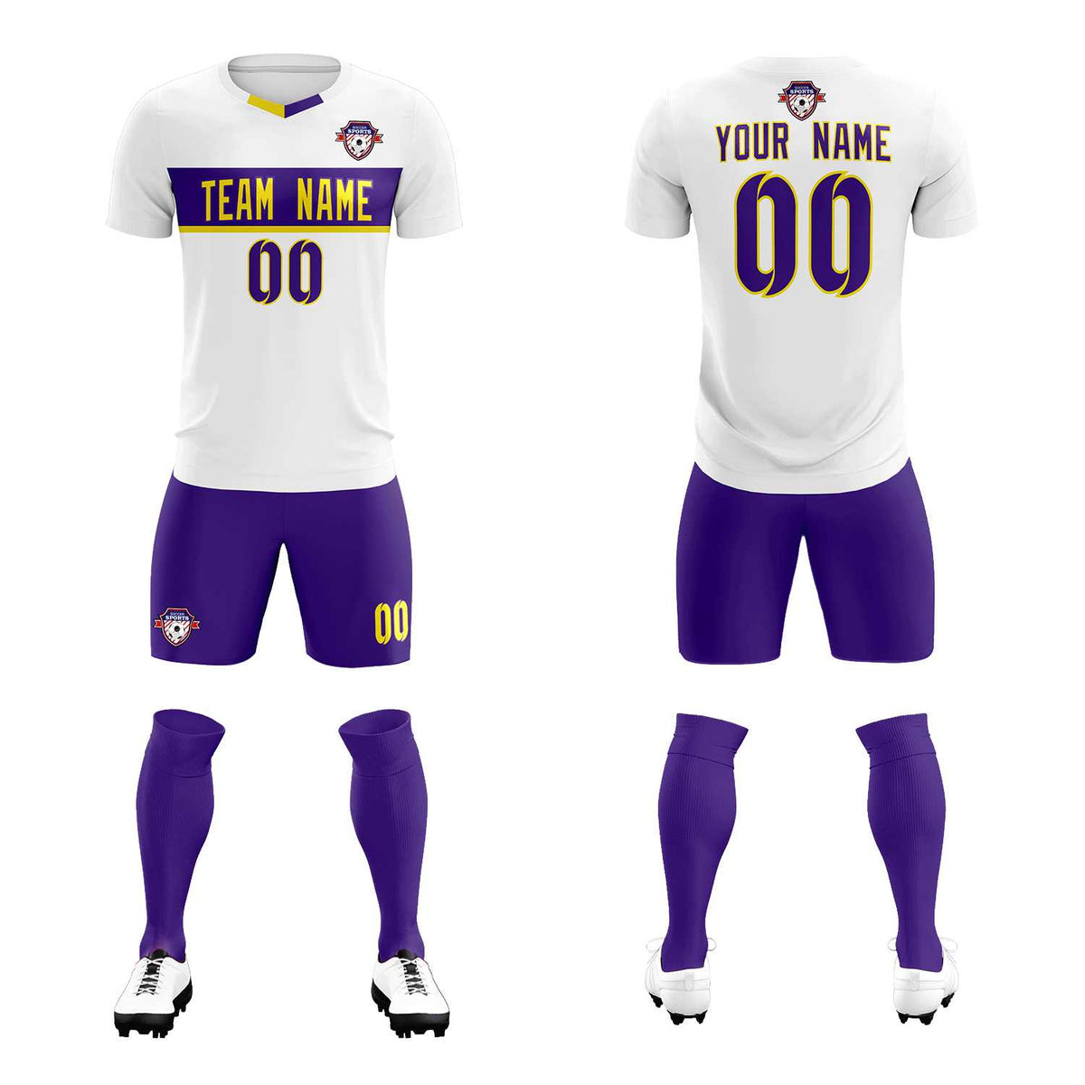 Custom White Classic Sports Sets Soccer Shirt Jersey