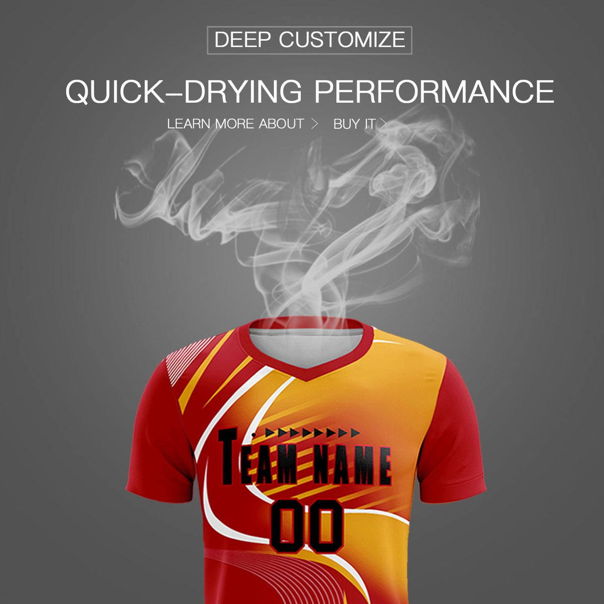 Custom Red Printing Sportswear Soccer Sets Jersey