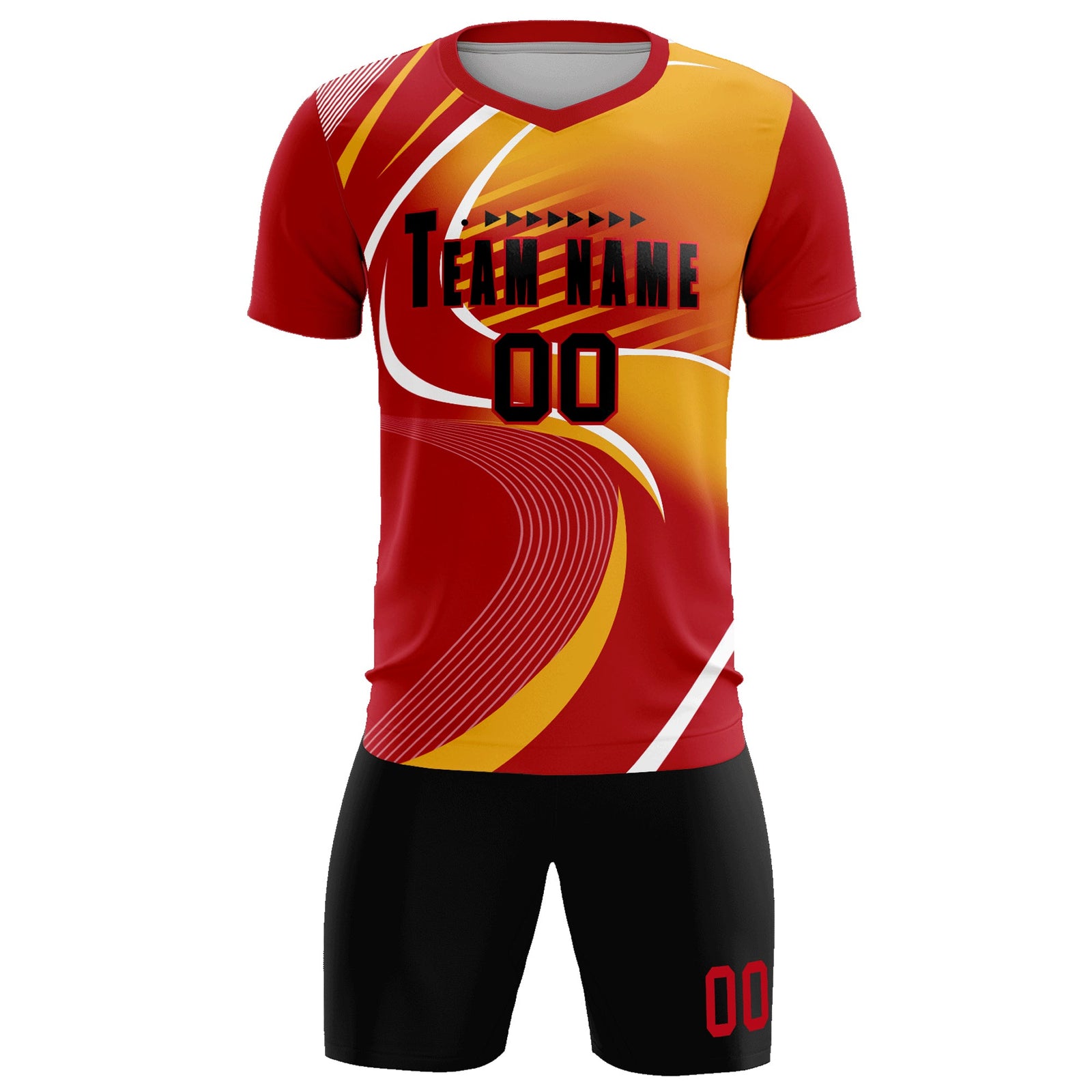 Custom Red Printing Sportswear Soccer Sets Jersey