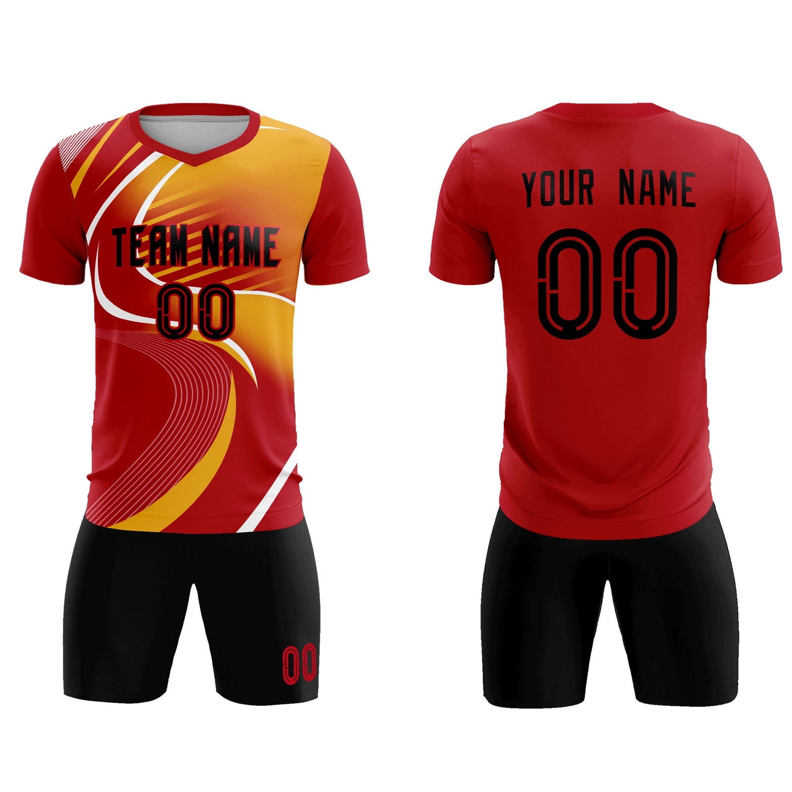 Custom Red Printing Sportswear Soccer Sets Jersey