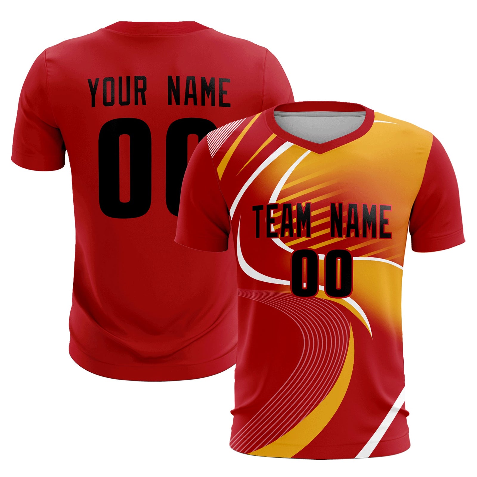 Custom Red Printing Sportswear Soccer Sets Jersey