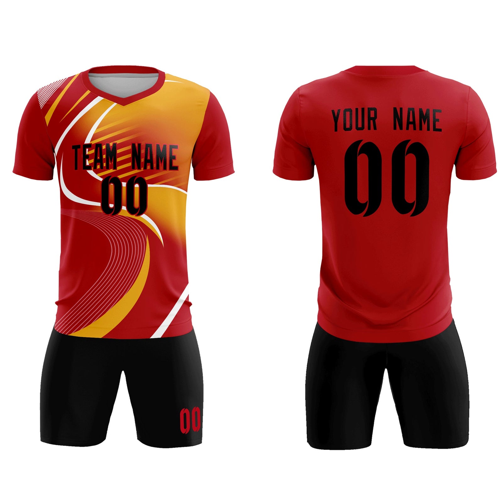 Custom Red Printing Sportswear Soccer Sets Jersey