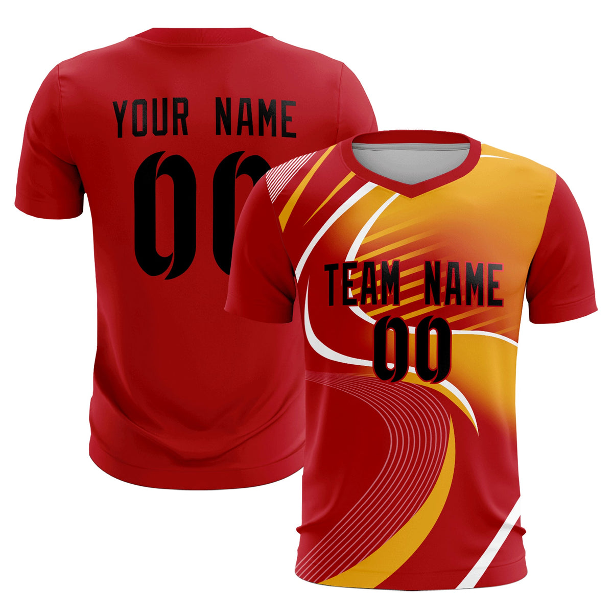 Custom Red Printing Sportswear Soccer Sets Jersey