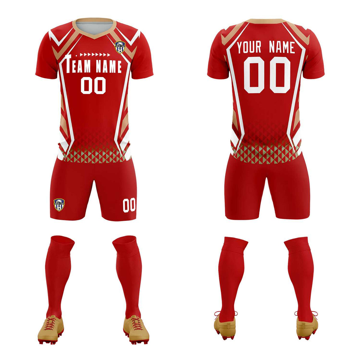 Custom Red Abstract Breathable Soccer Tops/Sets Jersey