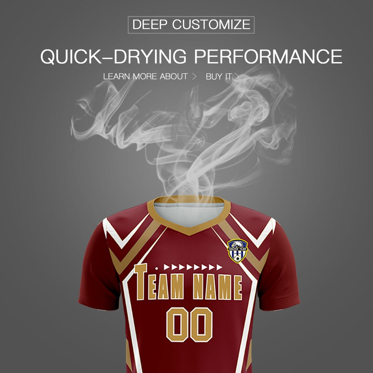 Custom Crimson Abstract Breathable Soccer Tops/Sets Jersey