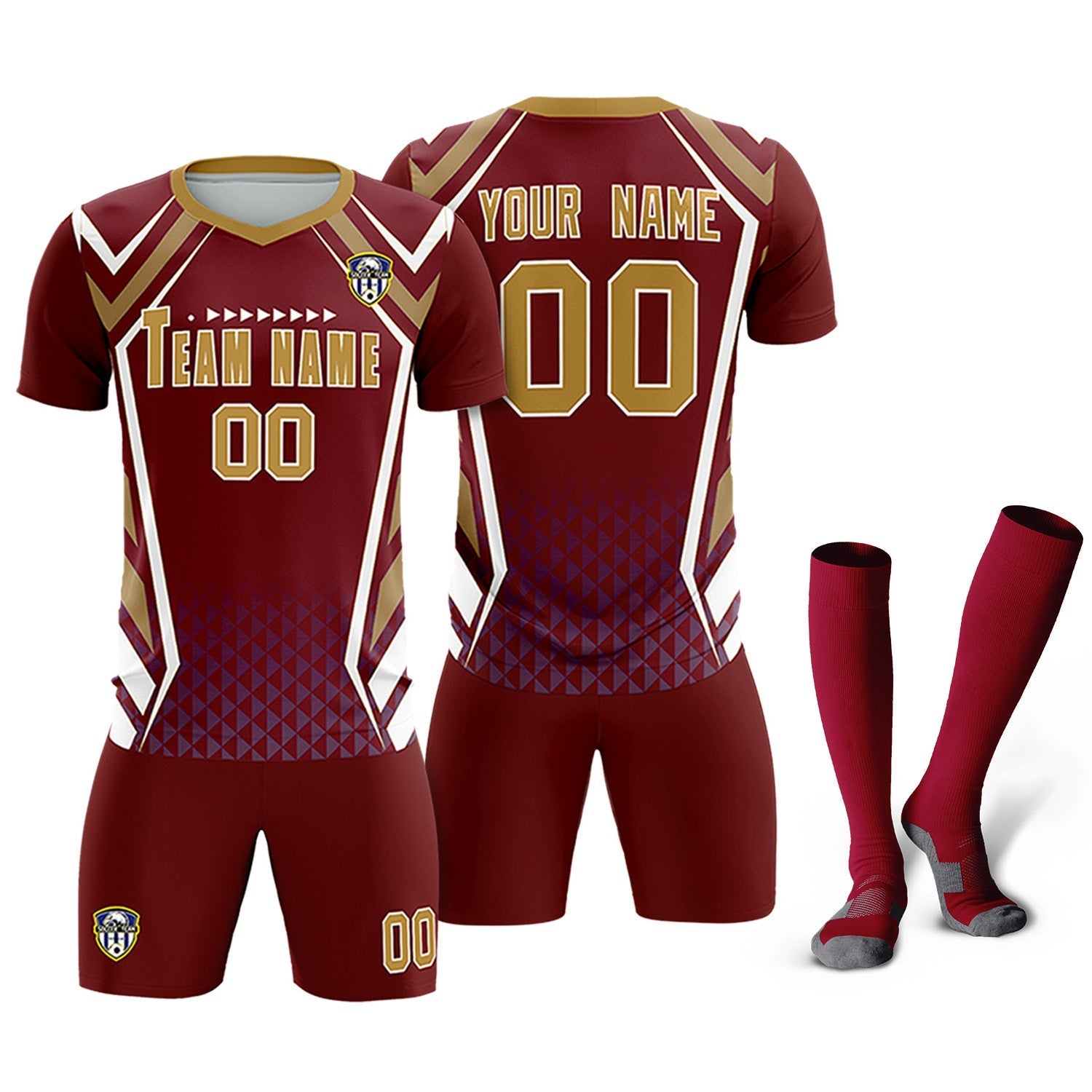 Custom Crimson Abstract Breathable Soccer Tops/Sets Jersey