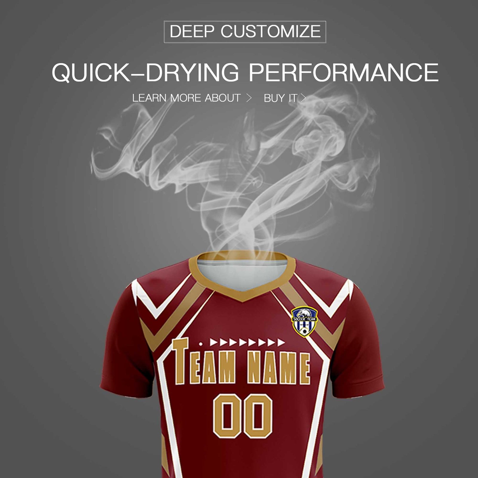 Custom Crimson Abstract Breathable Soccer Tops/Sets Jersey