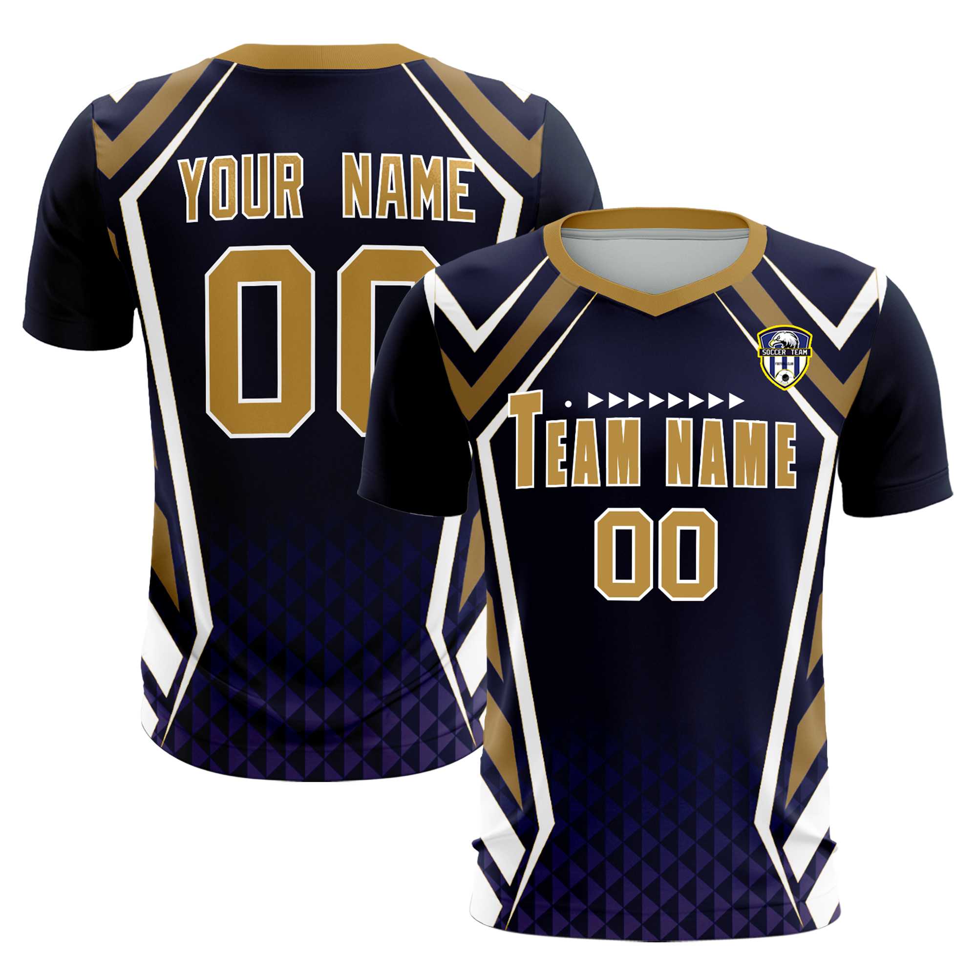 Custom Navy Abstract Breathable Soccer Tops/Sets Jersey