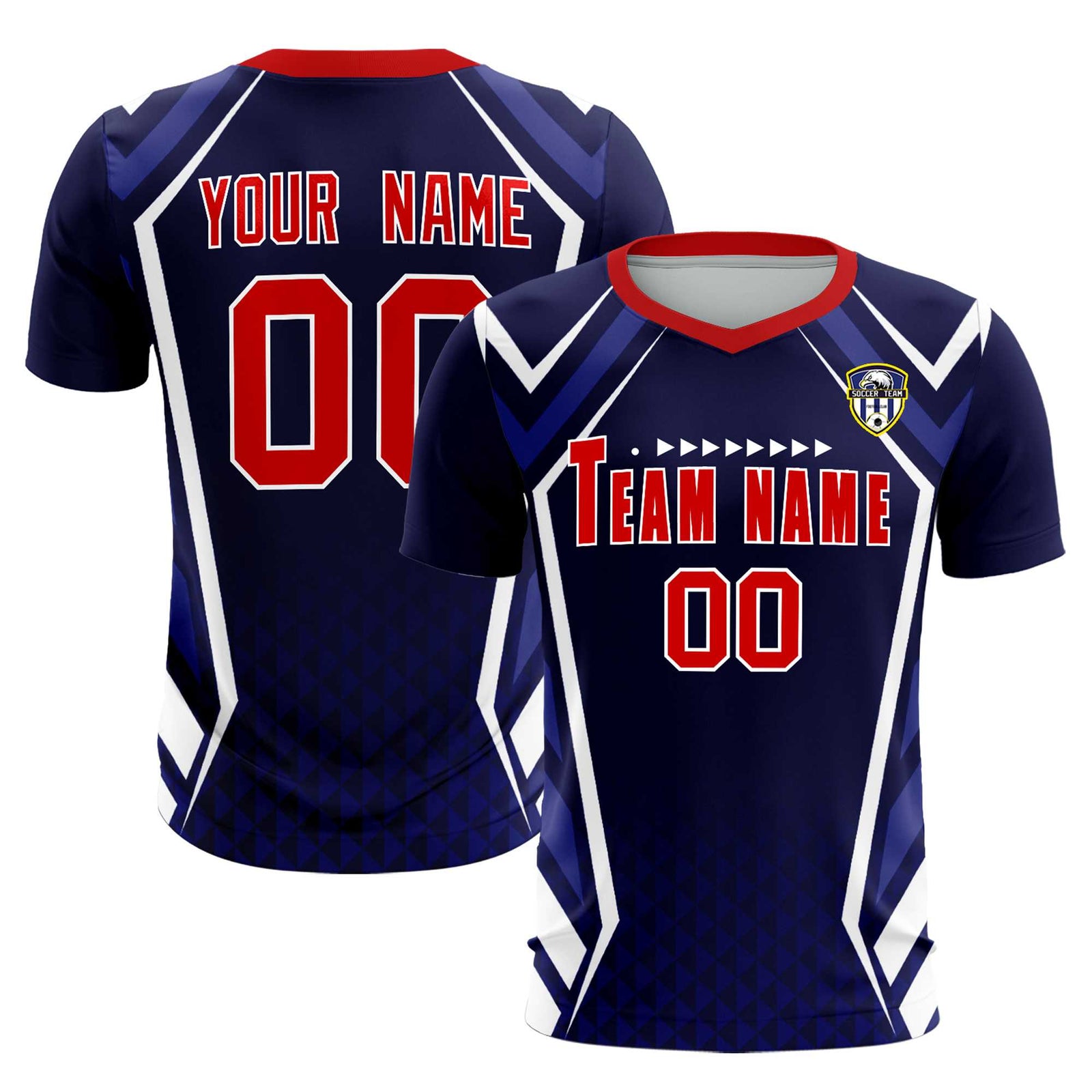 Custom Navy Abstract Breathable Soccer Tops/Sets Jersey