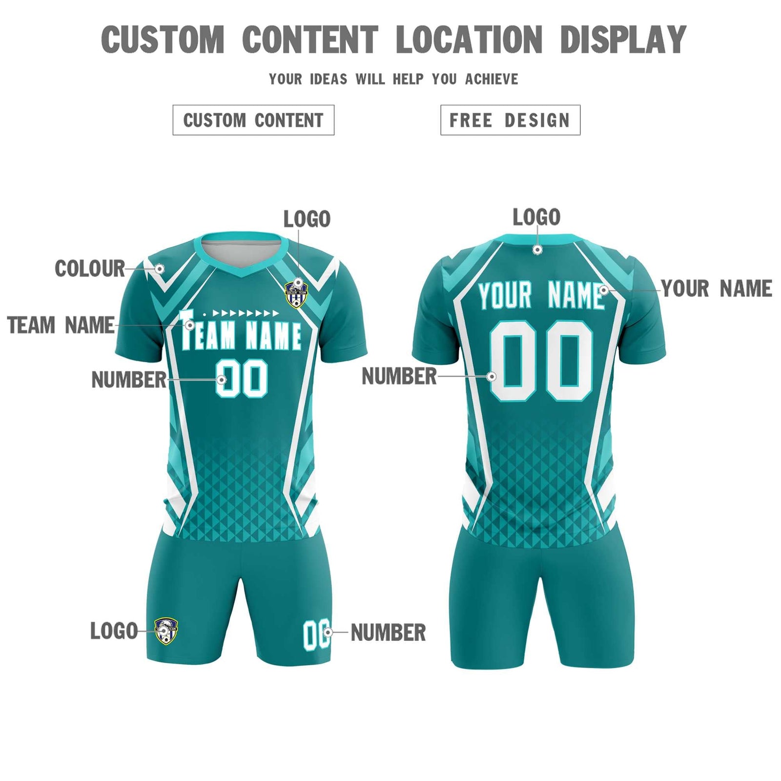 Custom Sky Blue Abstract Breathable Soccer Tops/Sets Jersey