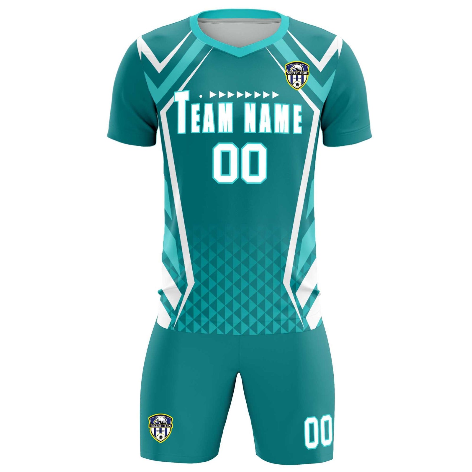 Custom Sky Blue Abstract Breathable Soccer Tops/Sets Jersey