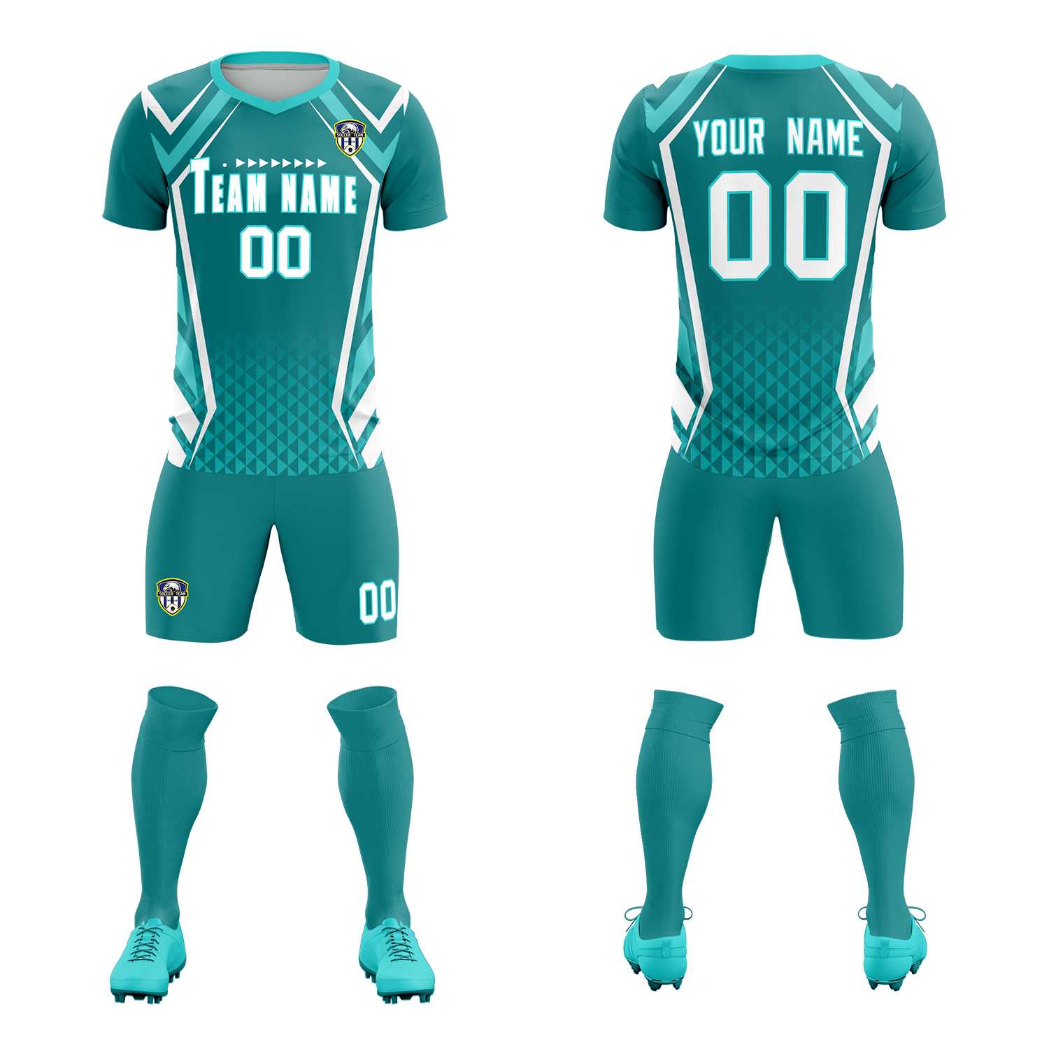 Custom Sky Blue Abstract Breathable Soccer Tops/Sets Jersey