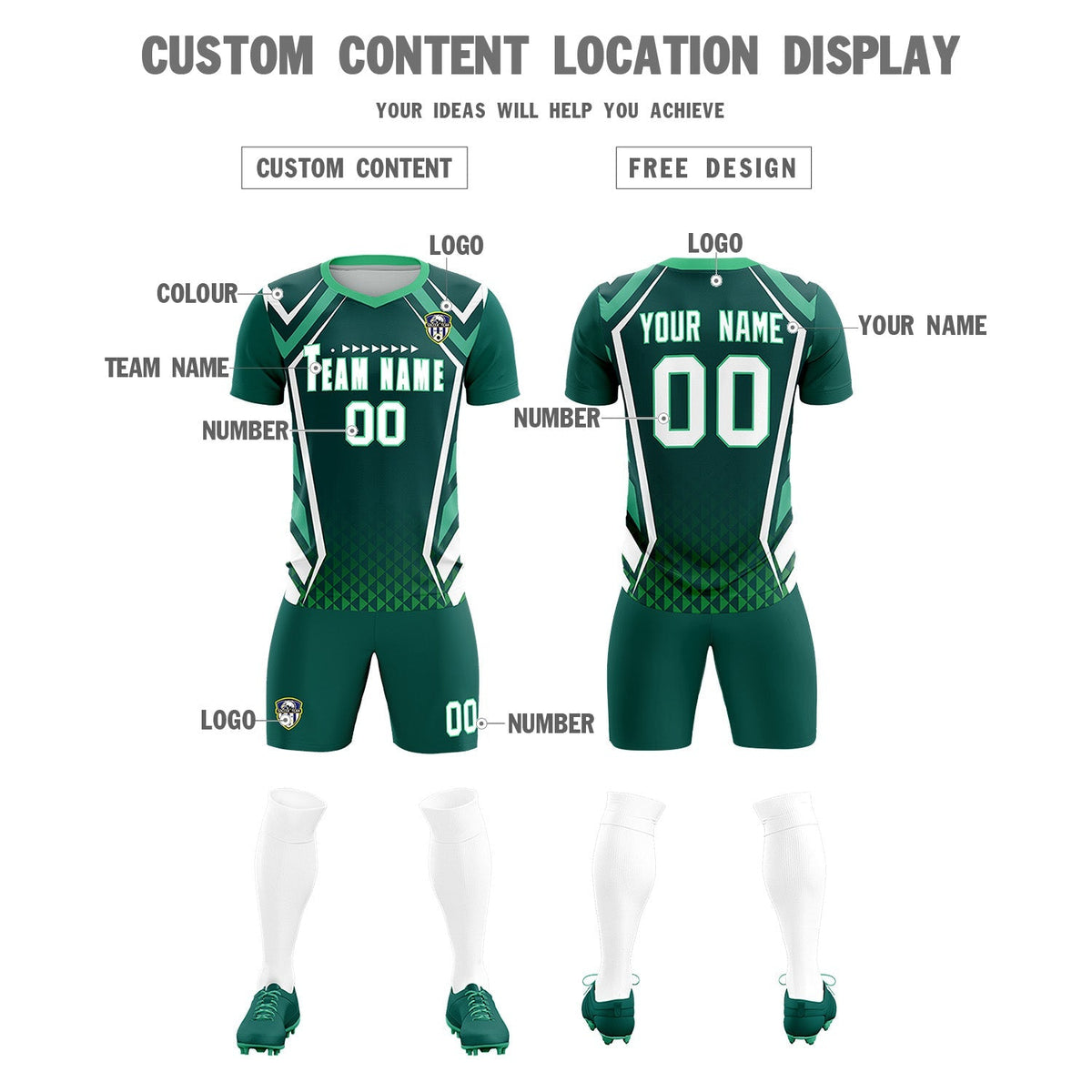 Custom Aqua Abstract Breathable Soccer Tops/Sets Jersey