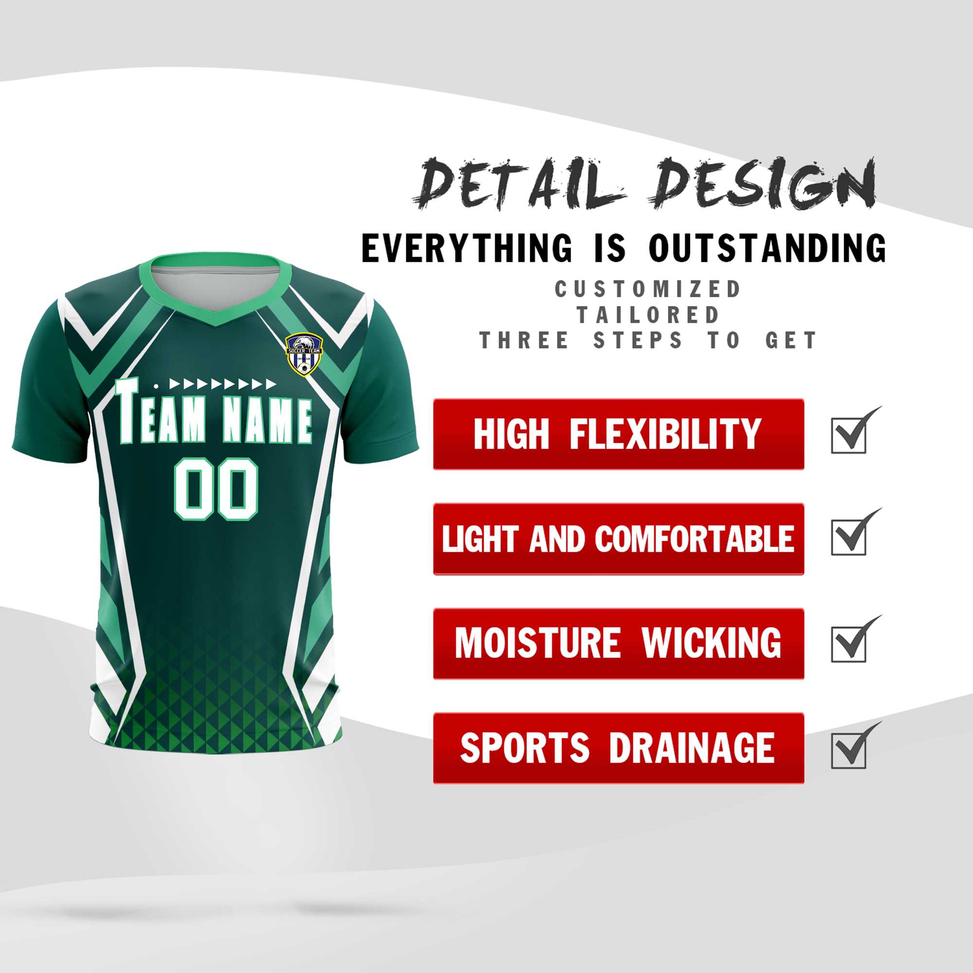 Custom Aqua Abstract Breathable Soccer Tops/Sets Jersey