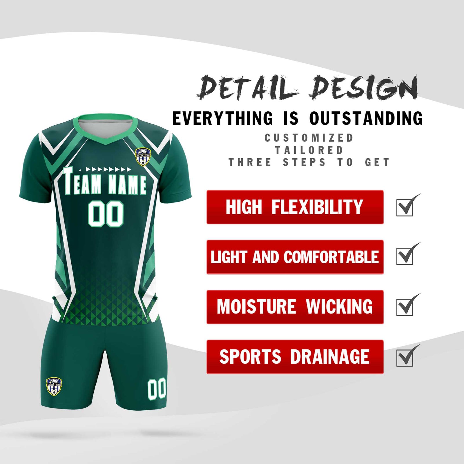Custom Aqua Abstract Breathable Soccer Tops/Sets Jersey