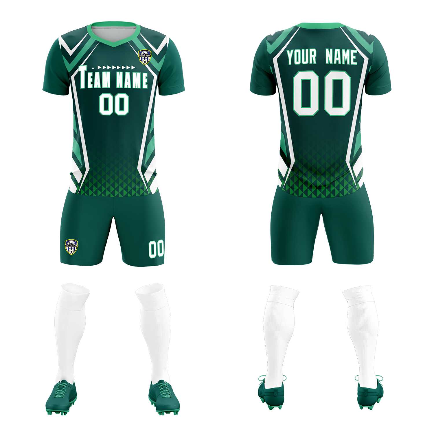 Custom Aqua Abstract Breathable Soccer Tops/Sets Jersey