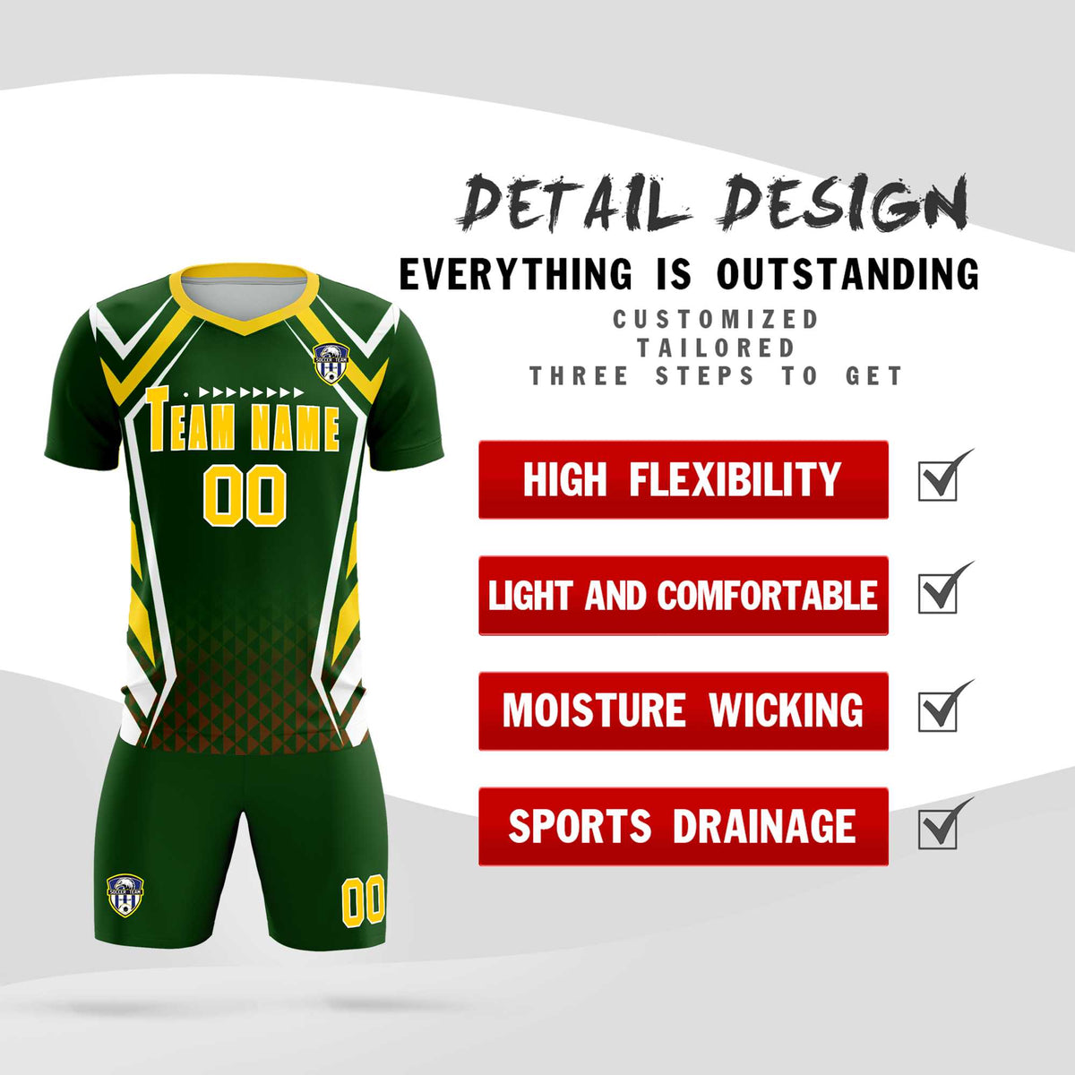 Custom Midnight Green Abstract Breathable Soccer Tops/Sets Jersey