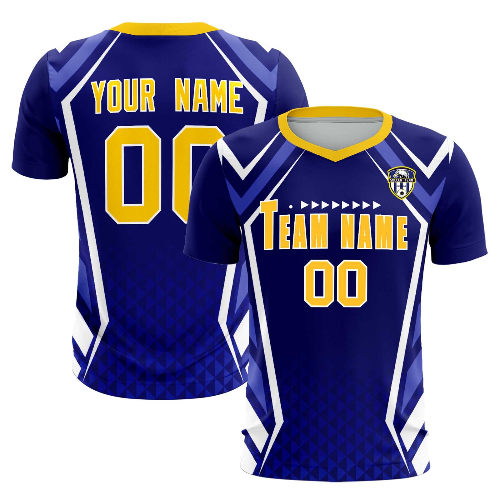 Custom Royal Abstract Breathable Soccer Tops/Sets Jersey