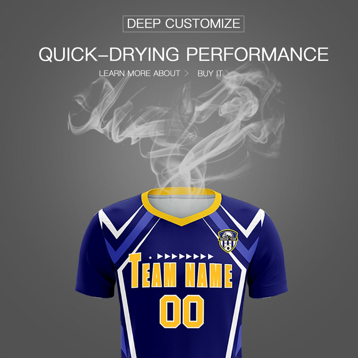 Custom Royal Abstract Breathable Soccer Tops/Sets Jersey