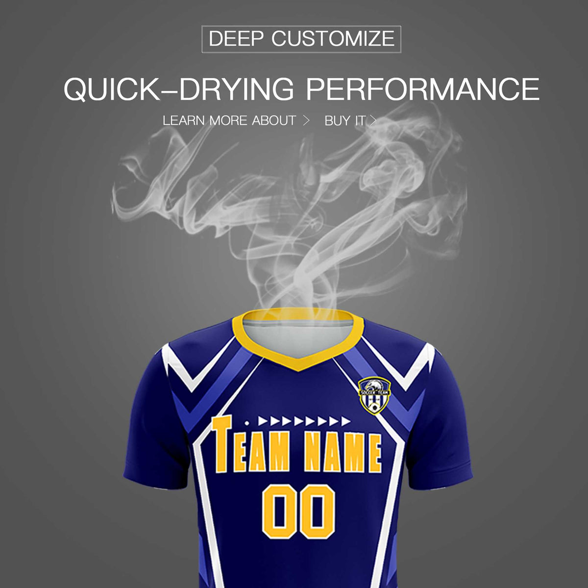 Custom Royal Abstract Breathable Soccer Tops/Sets Jersey