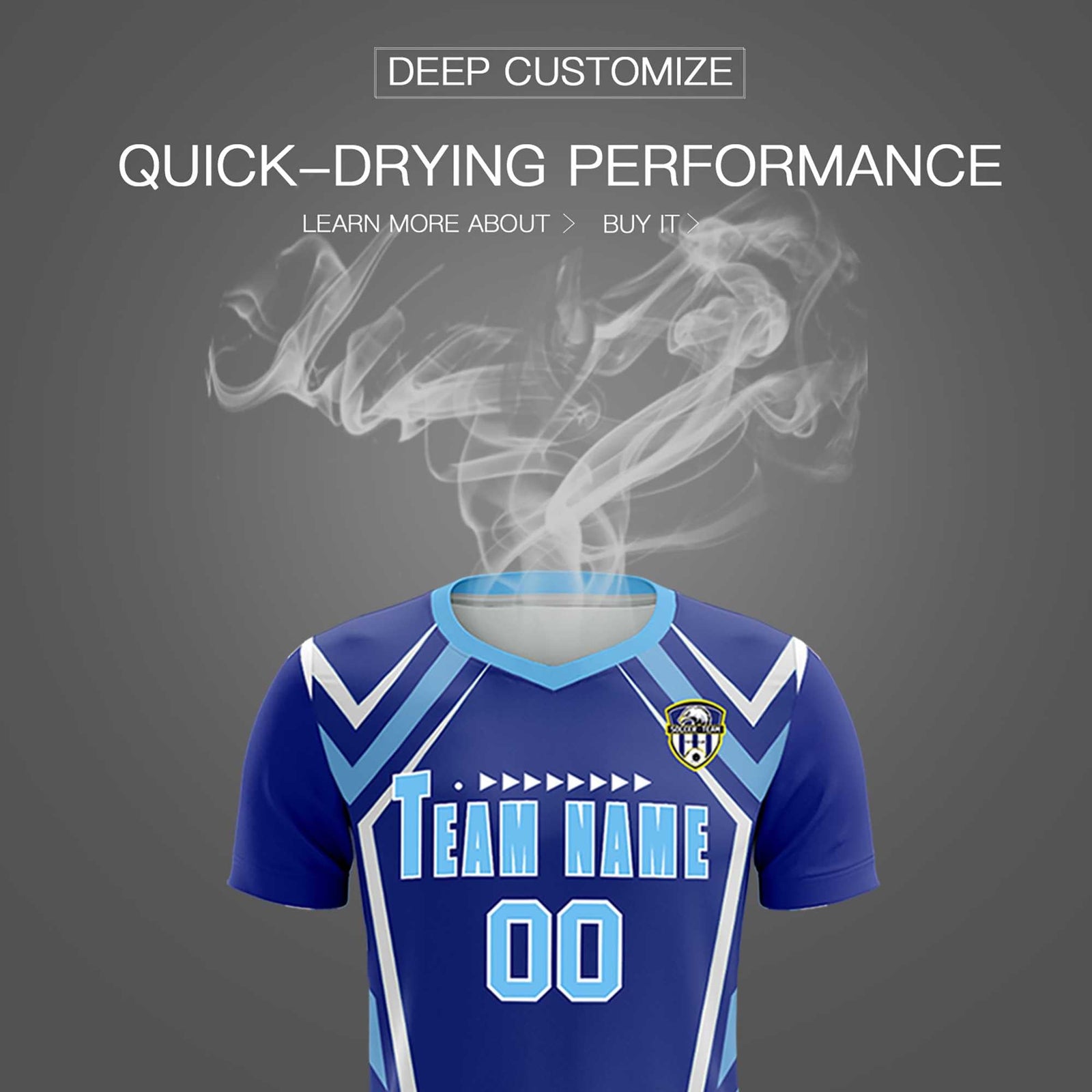 Custom Royal Abstract Breathable Soccer Tops/Sets Jersey