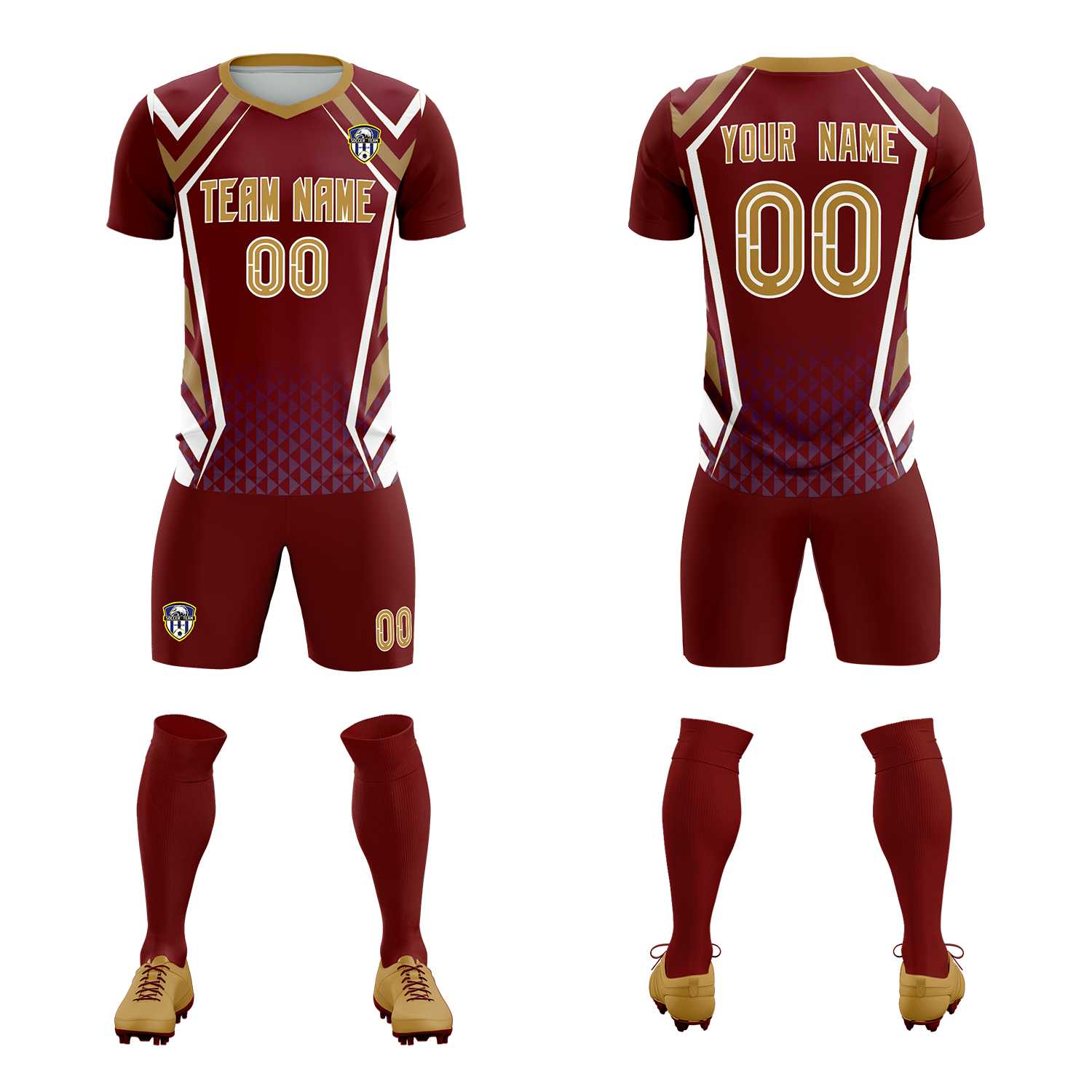 Custom Crimson Abstract Breathable Soccer Tops/Sets Jersey