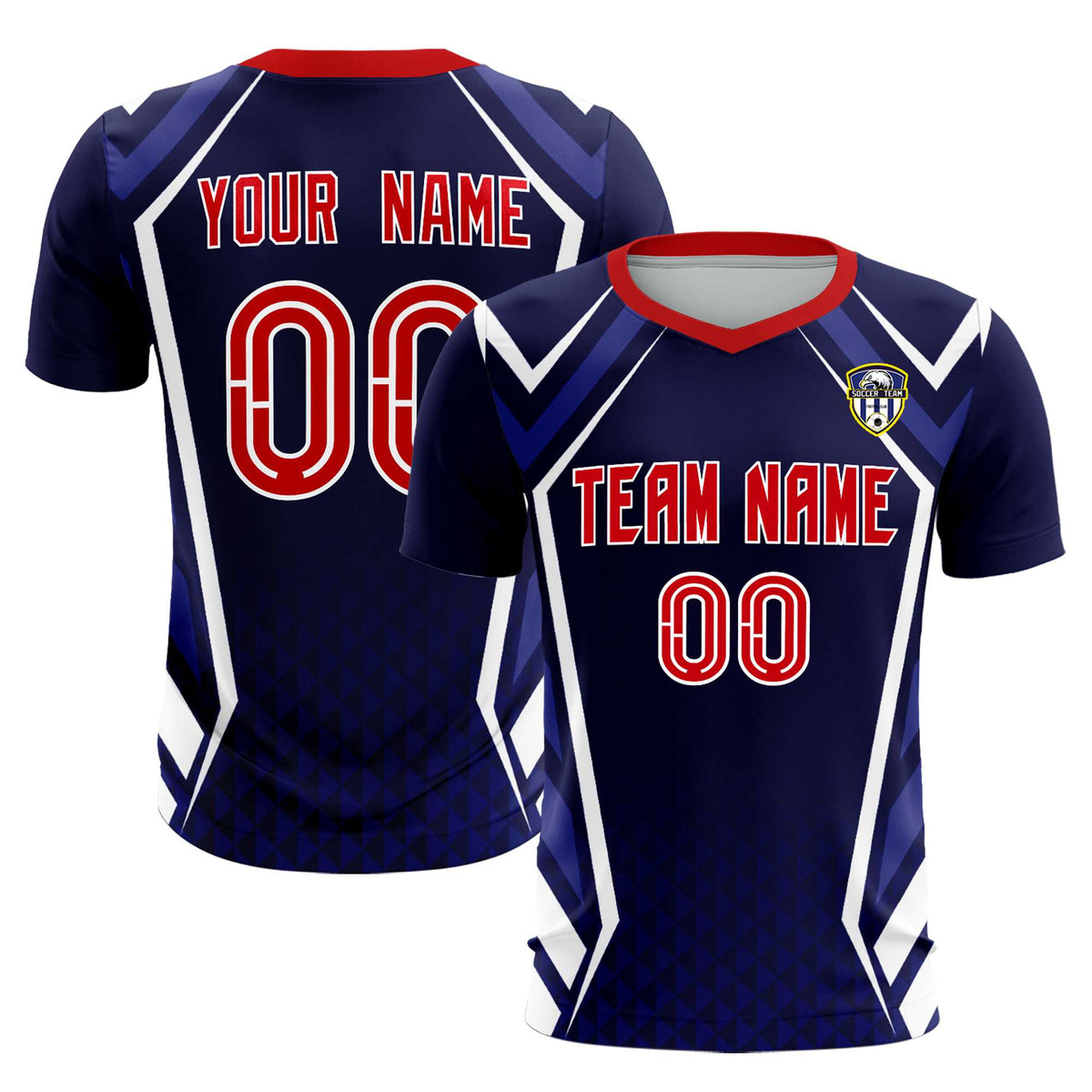 Custom Navy Abstract Breathable Soccer Tops/Sets Jersey