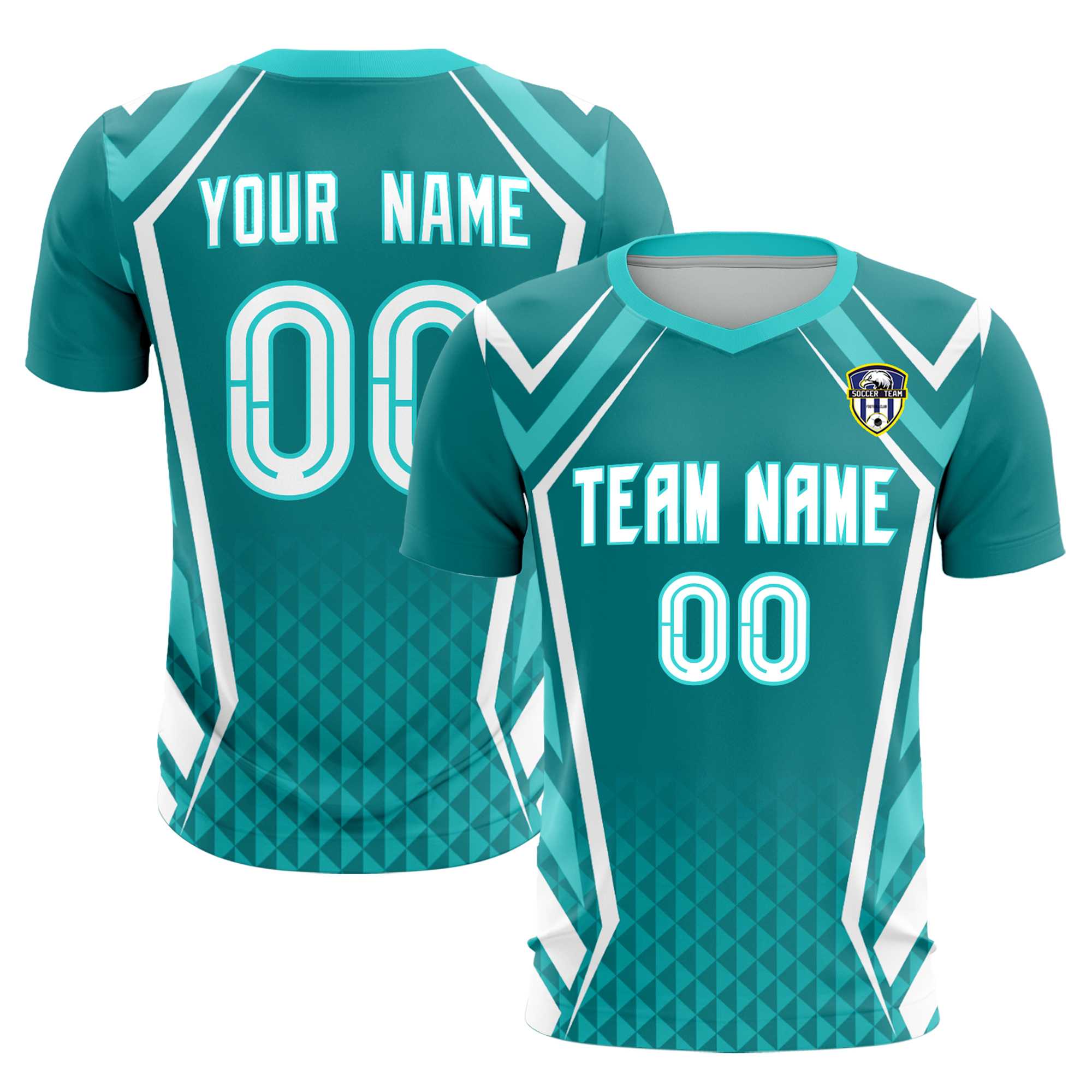 Custom Sky Blue Abstract Breathable Soccer Tops/Sets Jersey