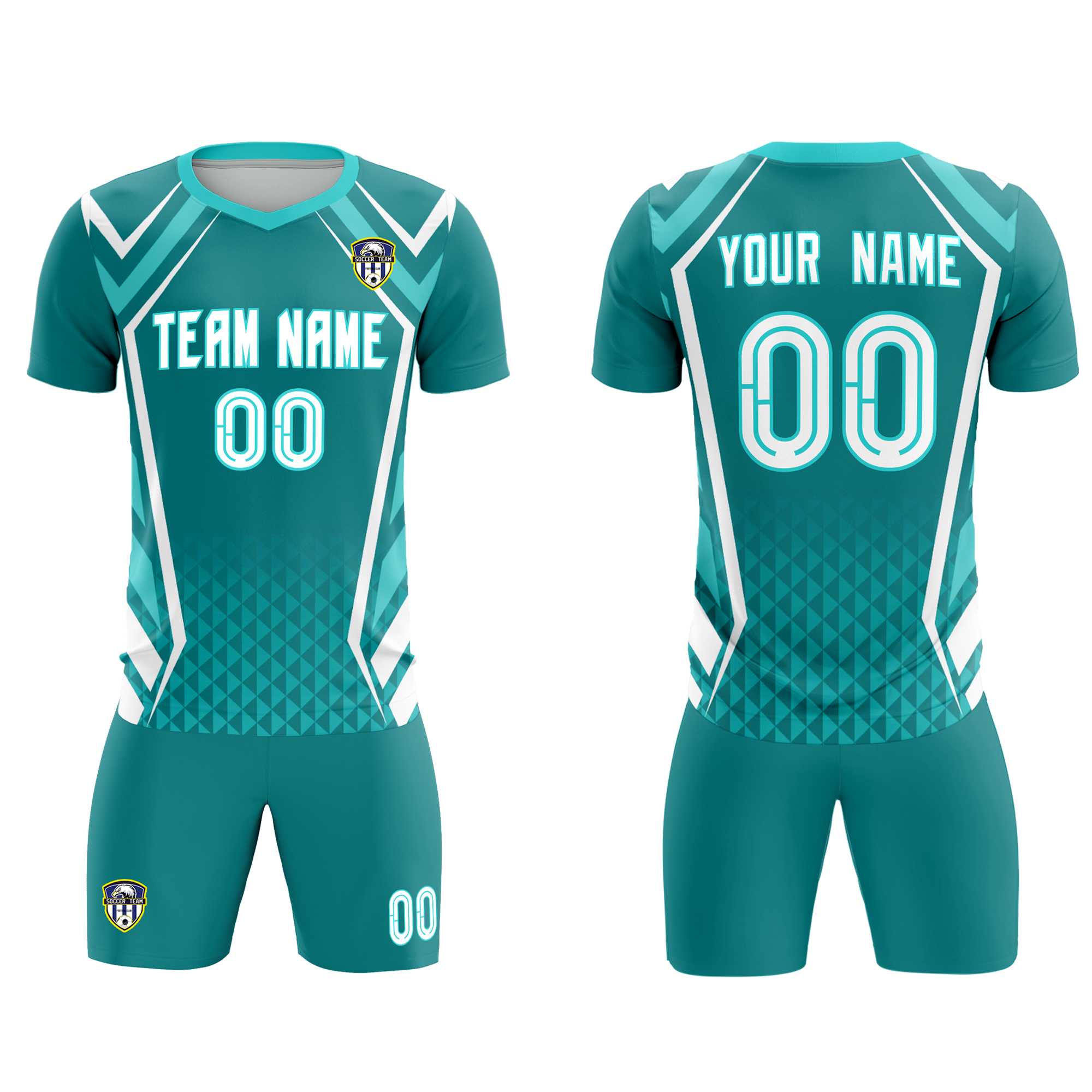 Custom Sky Blue Abstract Breathable Soccer Tops/Sets Jersey