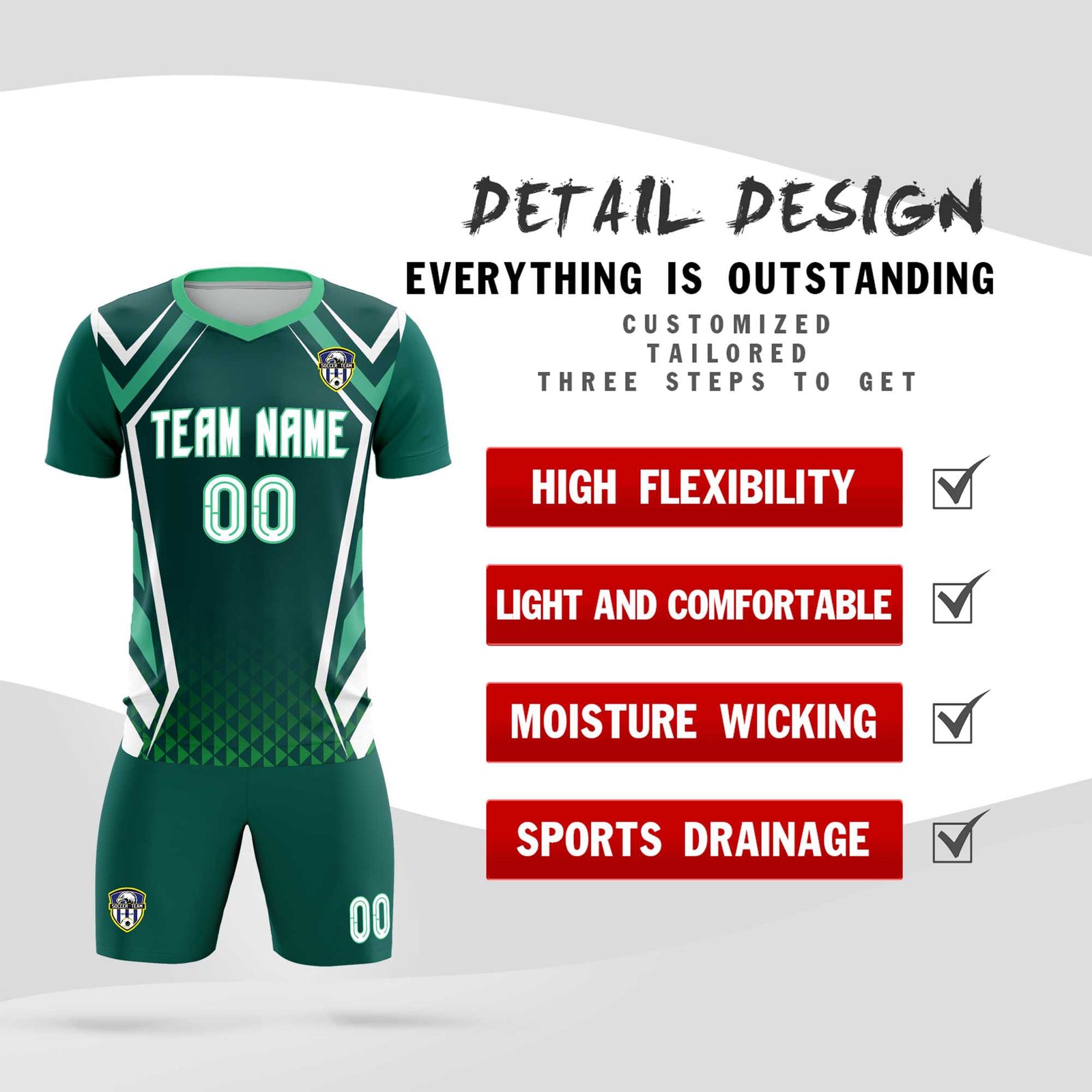Custom Aqua Abstract Breathable Soccer Tops/Sets Jersey
