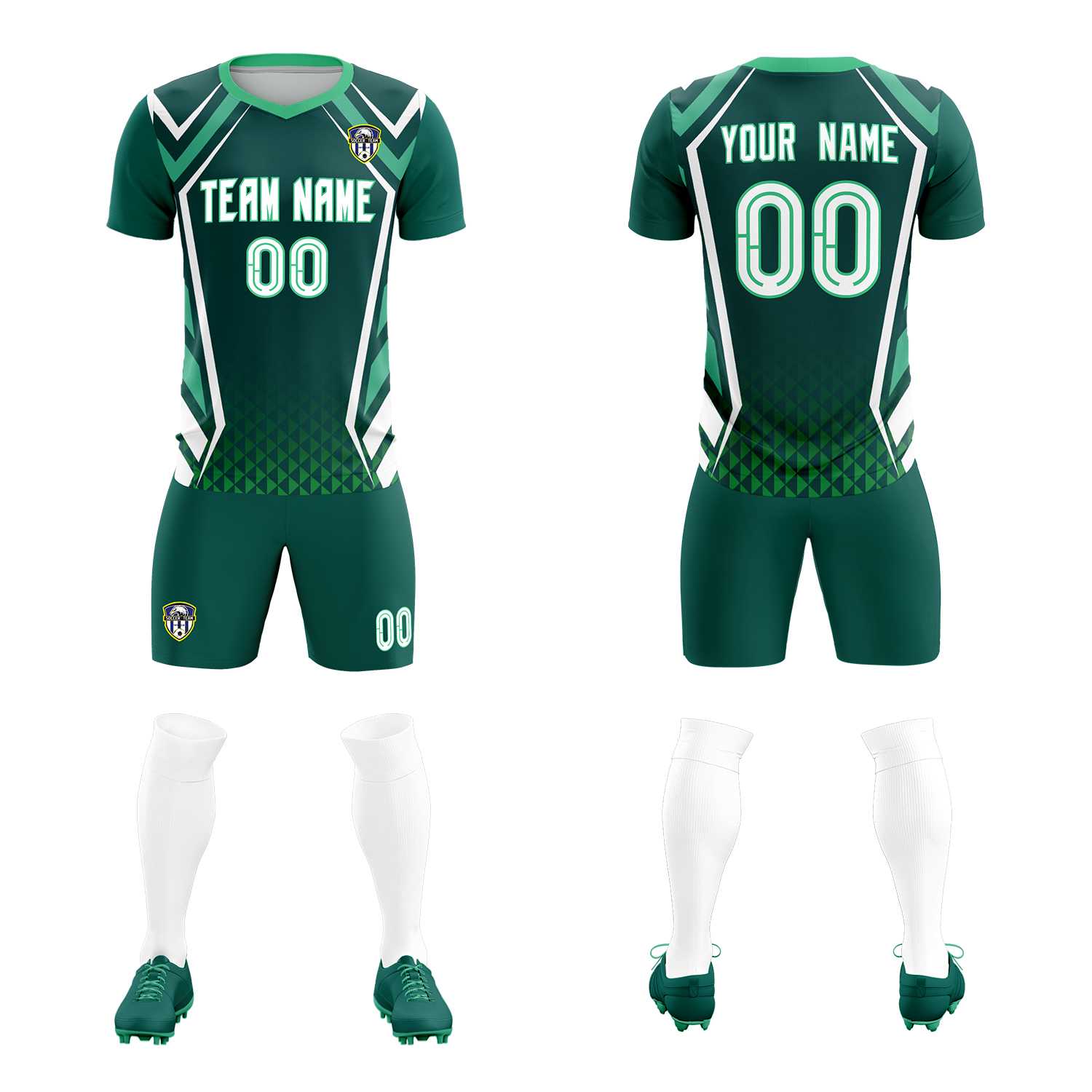 Custom Aqua Abstract Breathable Soccer Tops/Sets Jersey