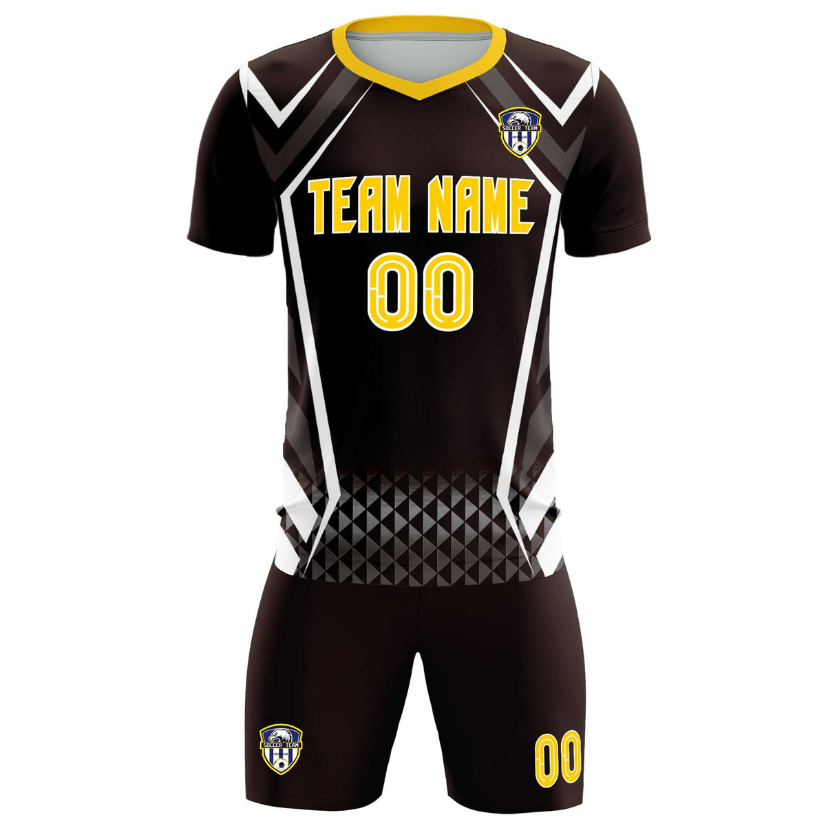 Custom Brown Abstract Breathable Soccer Tops/Sets Jersey