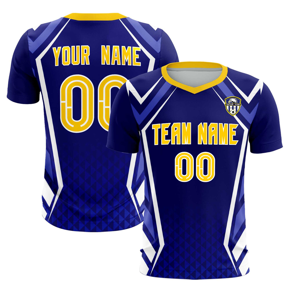 Custom Royal Abstract Breathable Soccer Tops/Sets Jersey