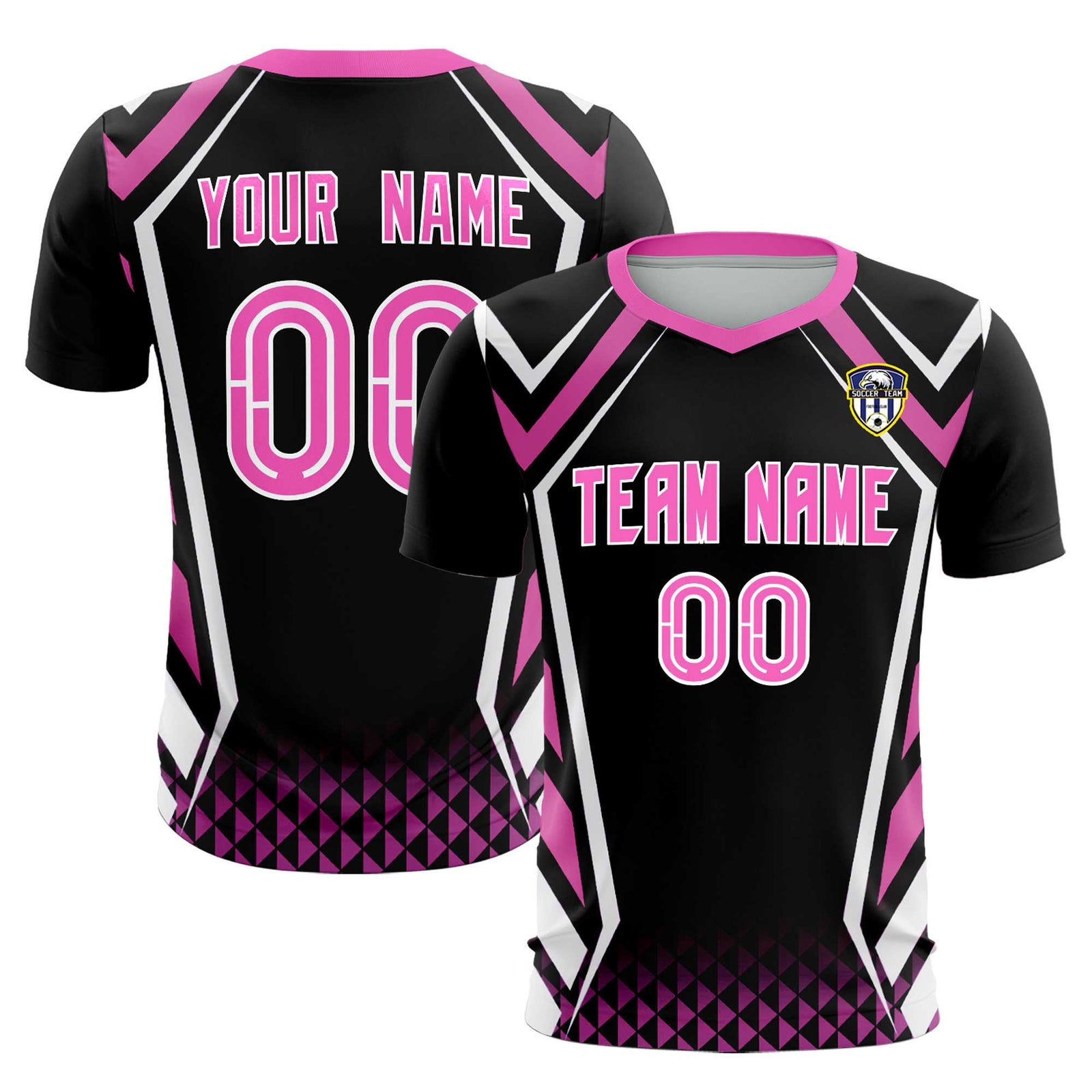 Custom Black Abstract Breathable Soccer Tops/Sets Jersey