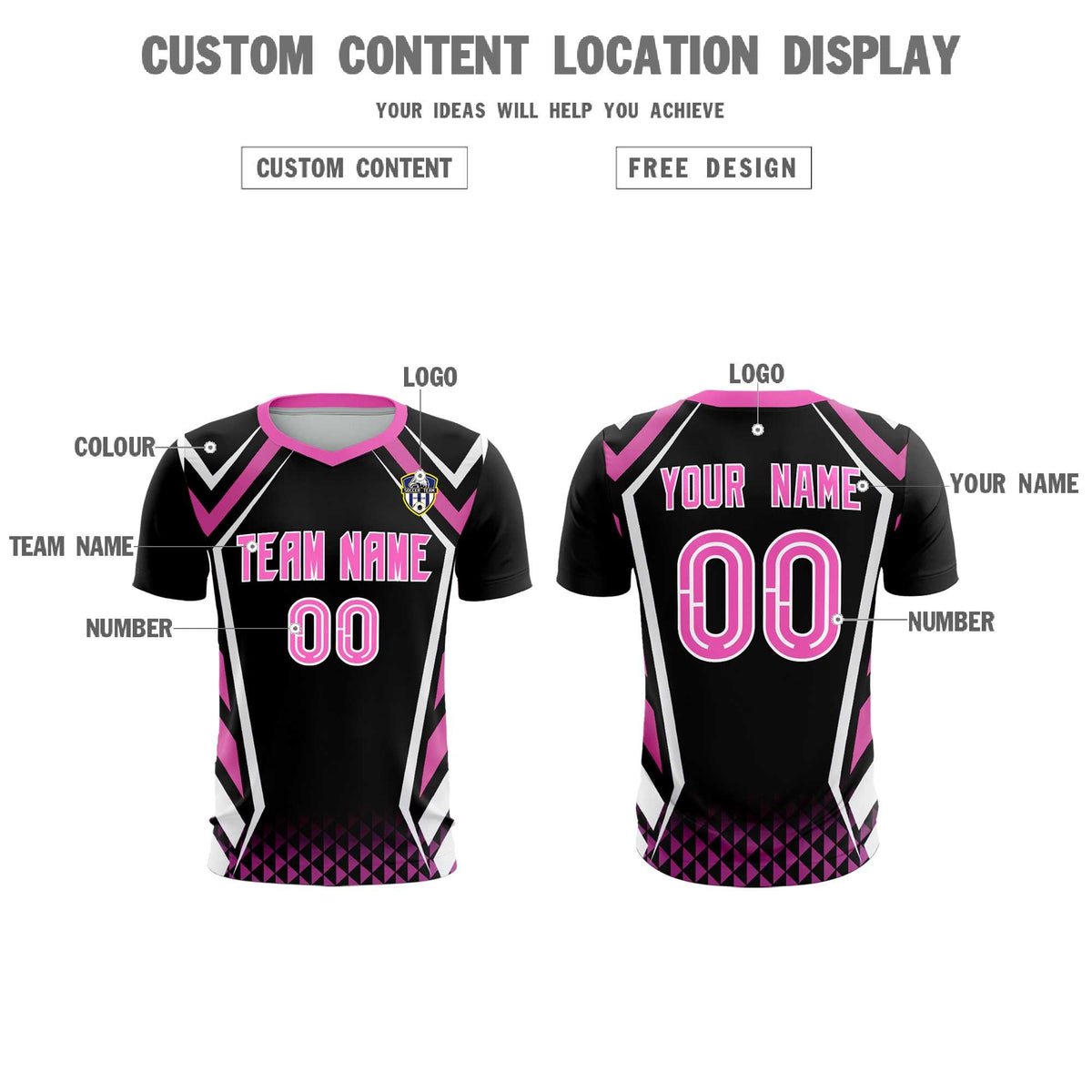 Custom Black Abstract Breathable Soccer Tops/Sets Jersey