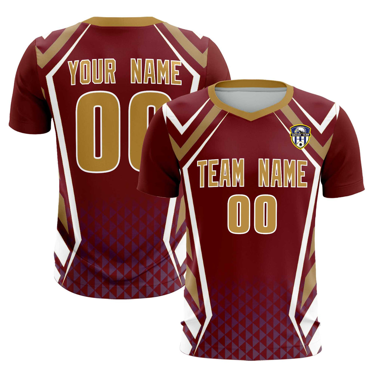 Custom Crimson Abstract Breathable Soccer Tops/Sets Jersey