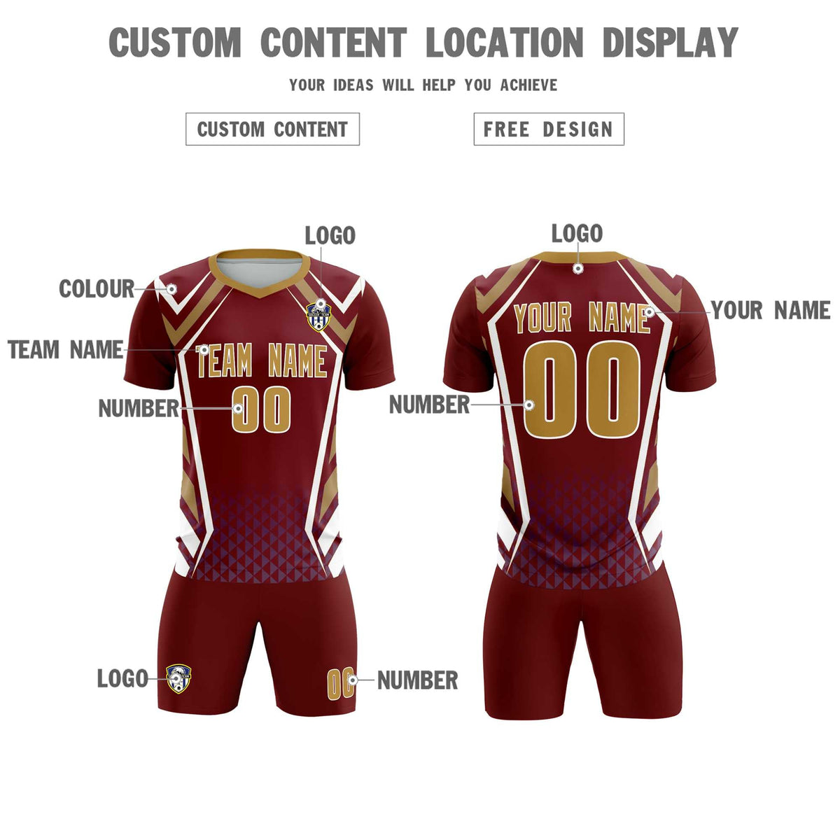 Custom Crimson Abstract Breathable Soccer Tops/Sets Jersey
