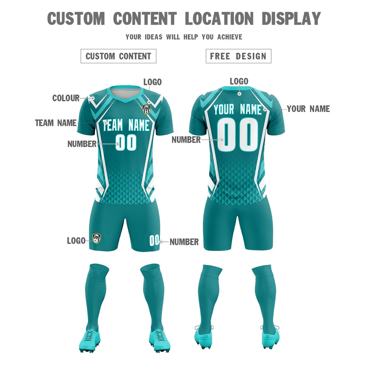 Custom Sky Blue Abstract Breathable Soccer Tops/Sets Jersey