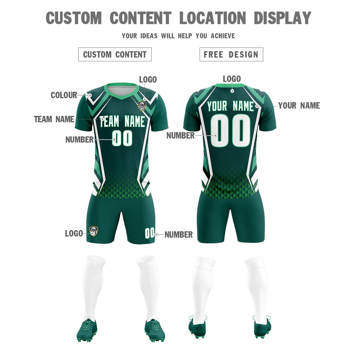 Custom Aqua Abstract Breathable Soccer Tops/Sets Jersey
