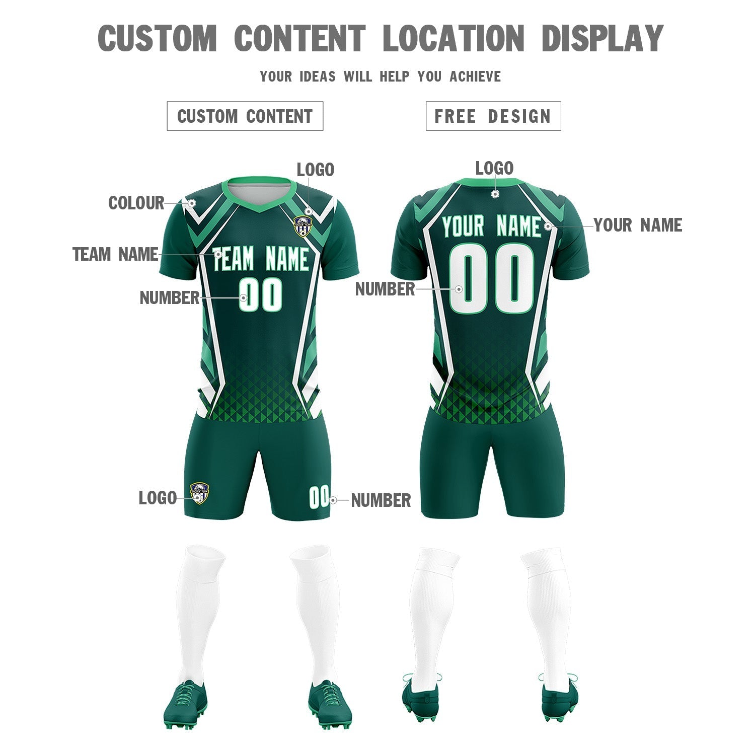 Custom Aqua Abstract Breathable Soccer Tops/Sets Jersey