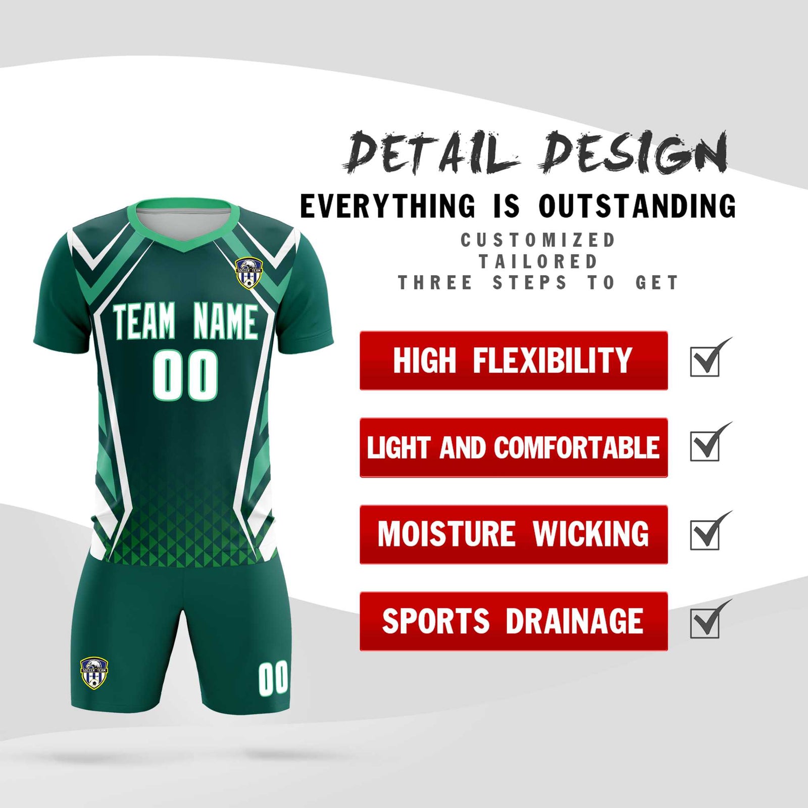 Custom Aqua Abstract Breathable Soccer Tops/Sets Jersey