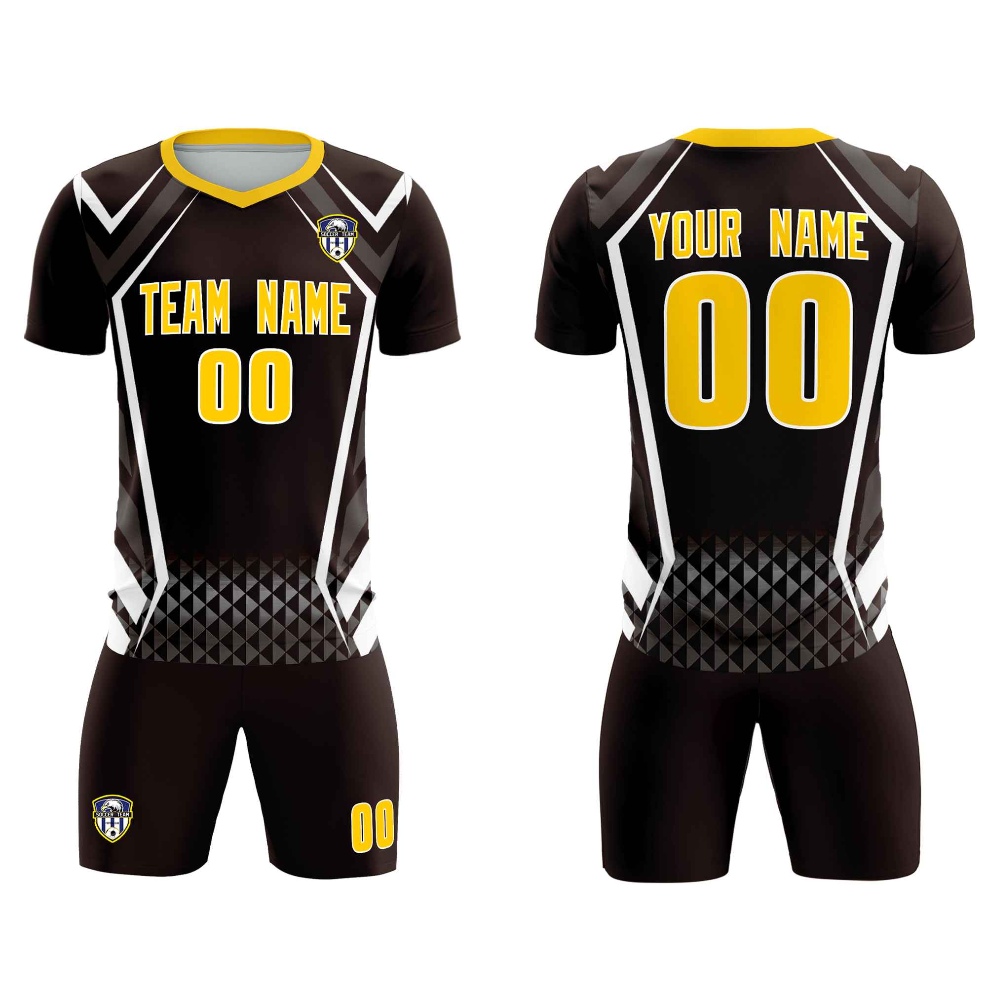 Custom Brown Abstract Breathable Soccer Tops/Sets Jersey