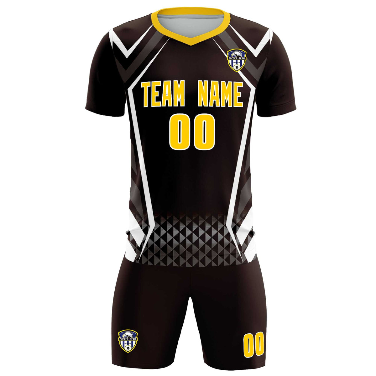 Custom Brown Abstract Breathable Soccer Tops/Sets Jersey